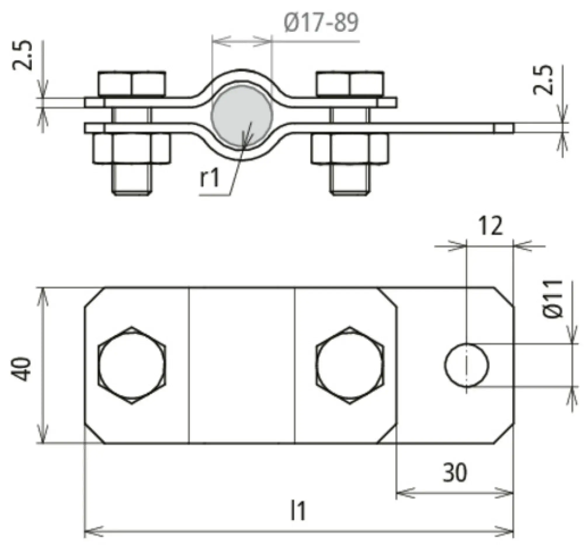 Dehn 410329 Earthing pipe clamp D 27mm with bore D 11mm StSt (img_007)