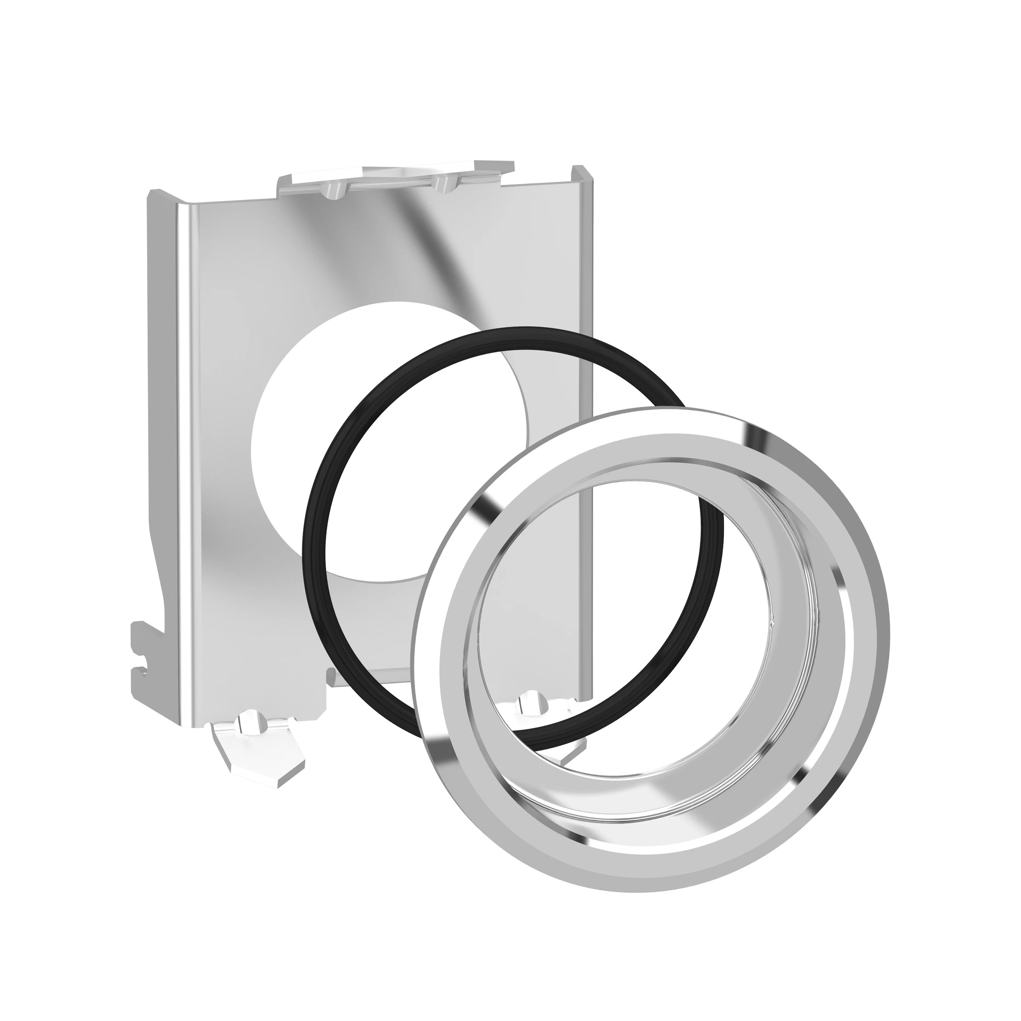 Schneider Electric ZB4BZ021 Mounting kit for flush mounting, Harmony XB4, metal, 22mm to 30mm, for pushbuttons and pilot lights (img_001)