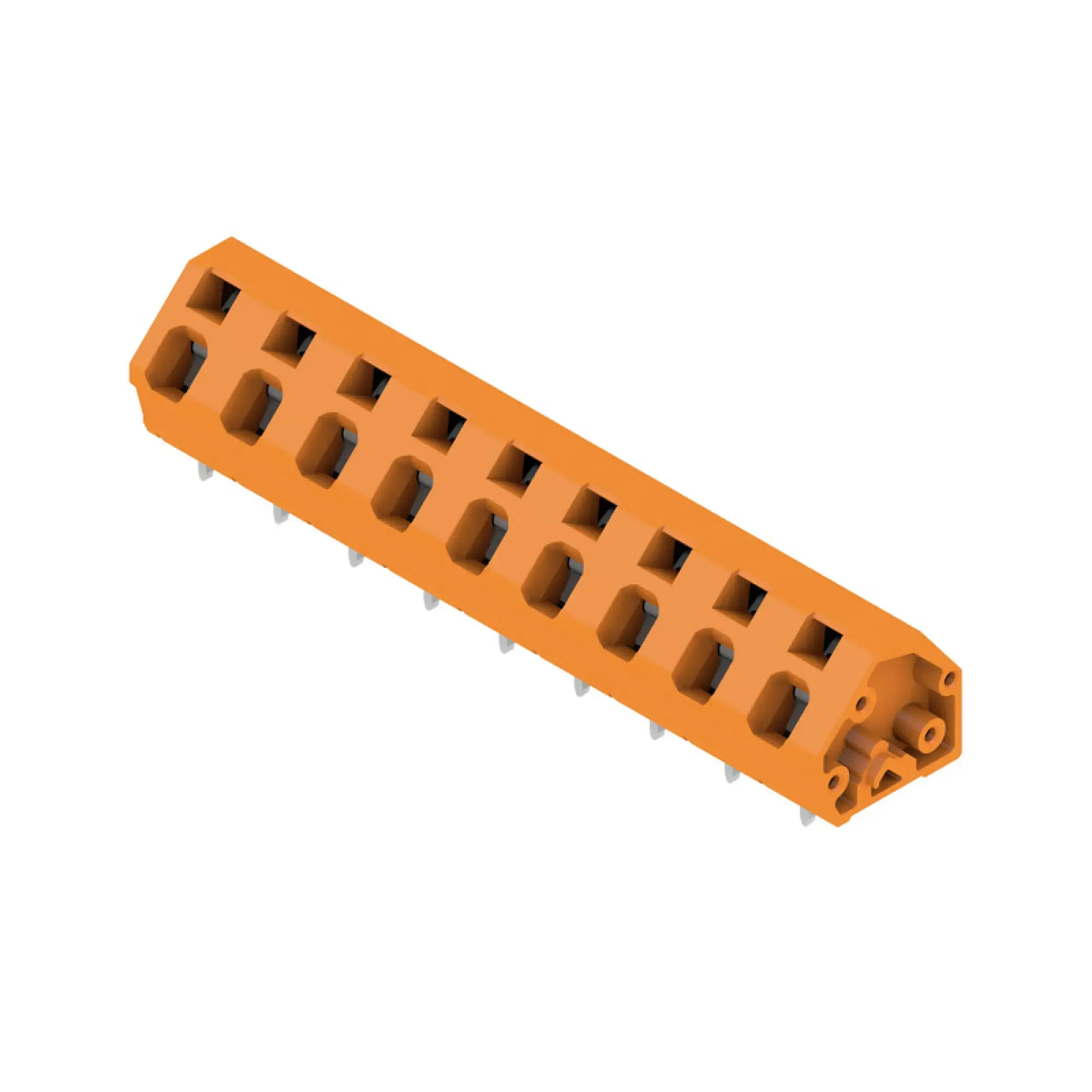 Weidmüller 1952640000 PCB terminal, 800 V, 24 A, Pitch in mm: 7.50, 2.5 mm², Number of poles: 9, Tension-clamp connection, THT solder connection, 135°, Box (img_001)