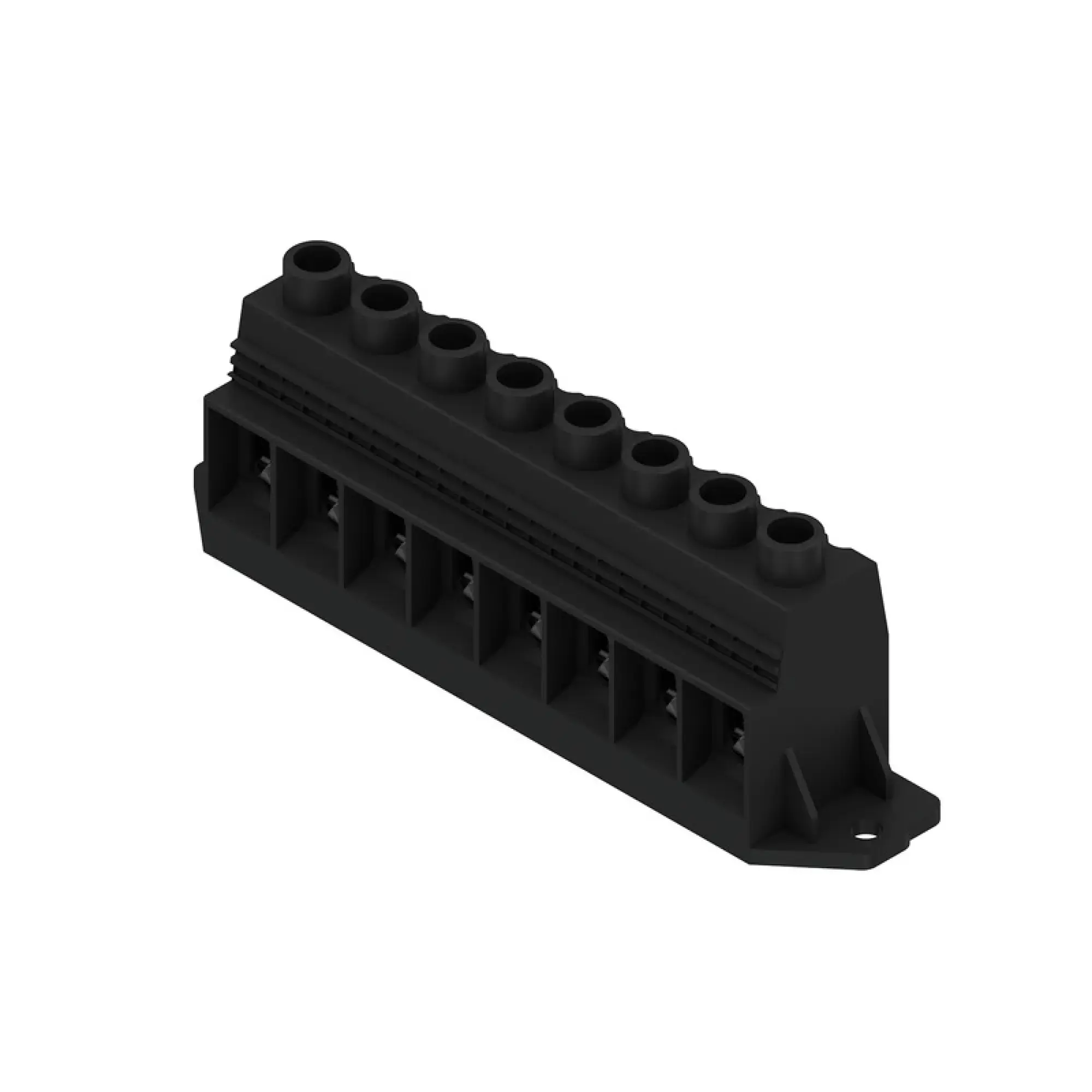 Weidmüller 1386740000 PCB terminal, 1000 V, 150 A, Pitch in mm: 15.00, 50 mm², Number of poles: 8, Clamping yoke connection, THT solder connection, 90°, Box (img_001)