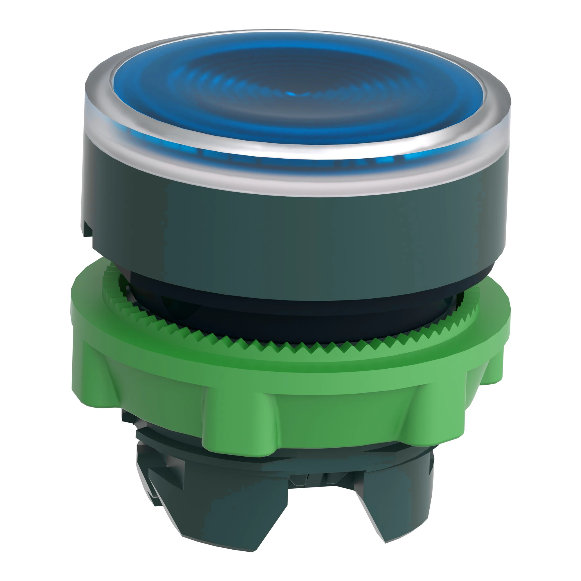 Schneider Electric ZB5AW363S Illuminated Push Button, Front Element, Harmony XB5, Plastic, 22mm, Blue, Universal LED, Grooved Calotte (img_004)