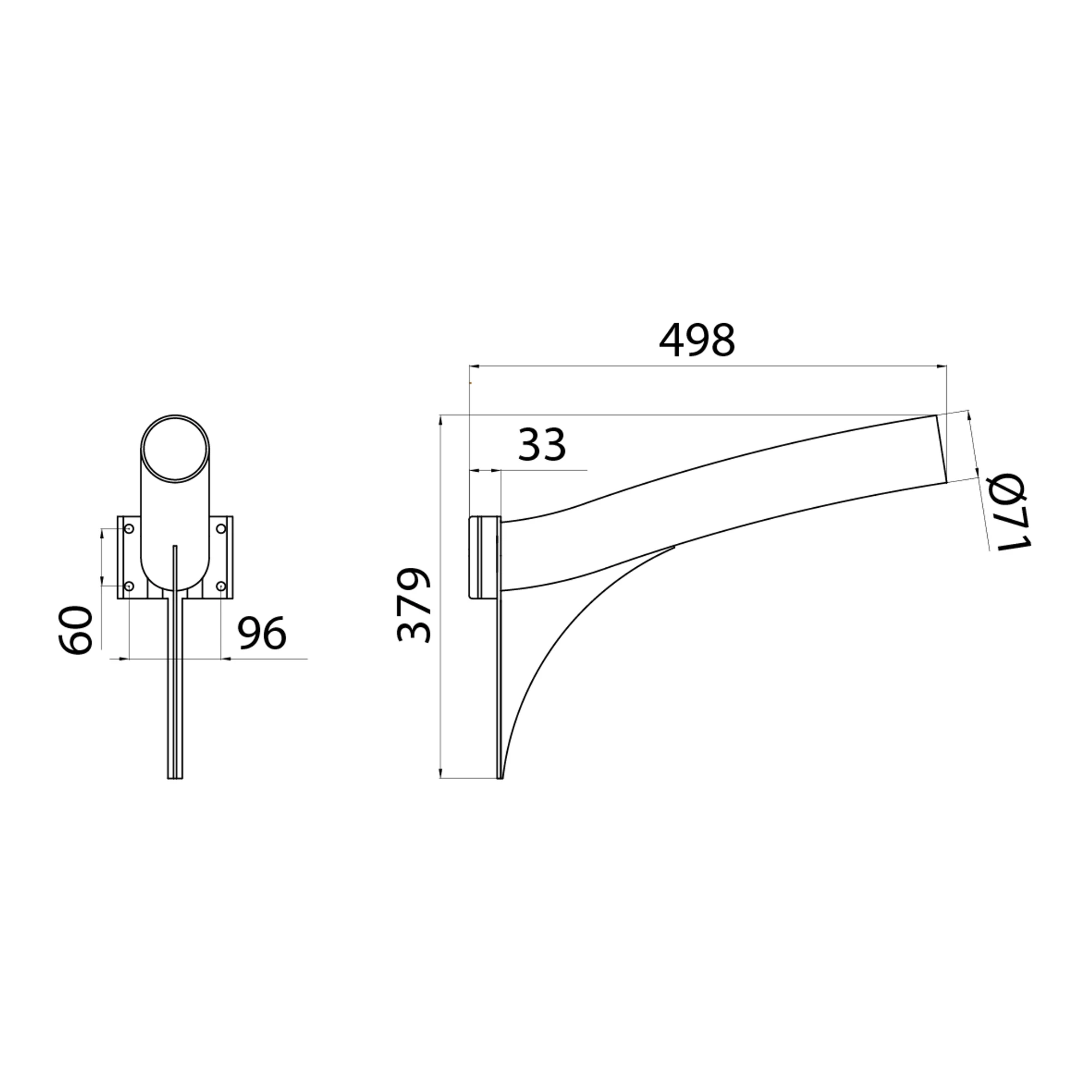 GEWISS GW87587 STREET [O3] - SHORT BRACKET 0.5 M - GRAPHITE GREY (img_002)