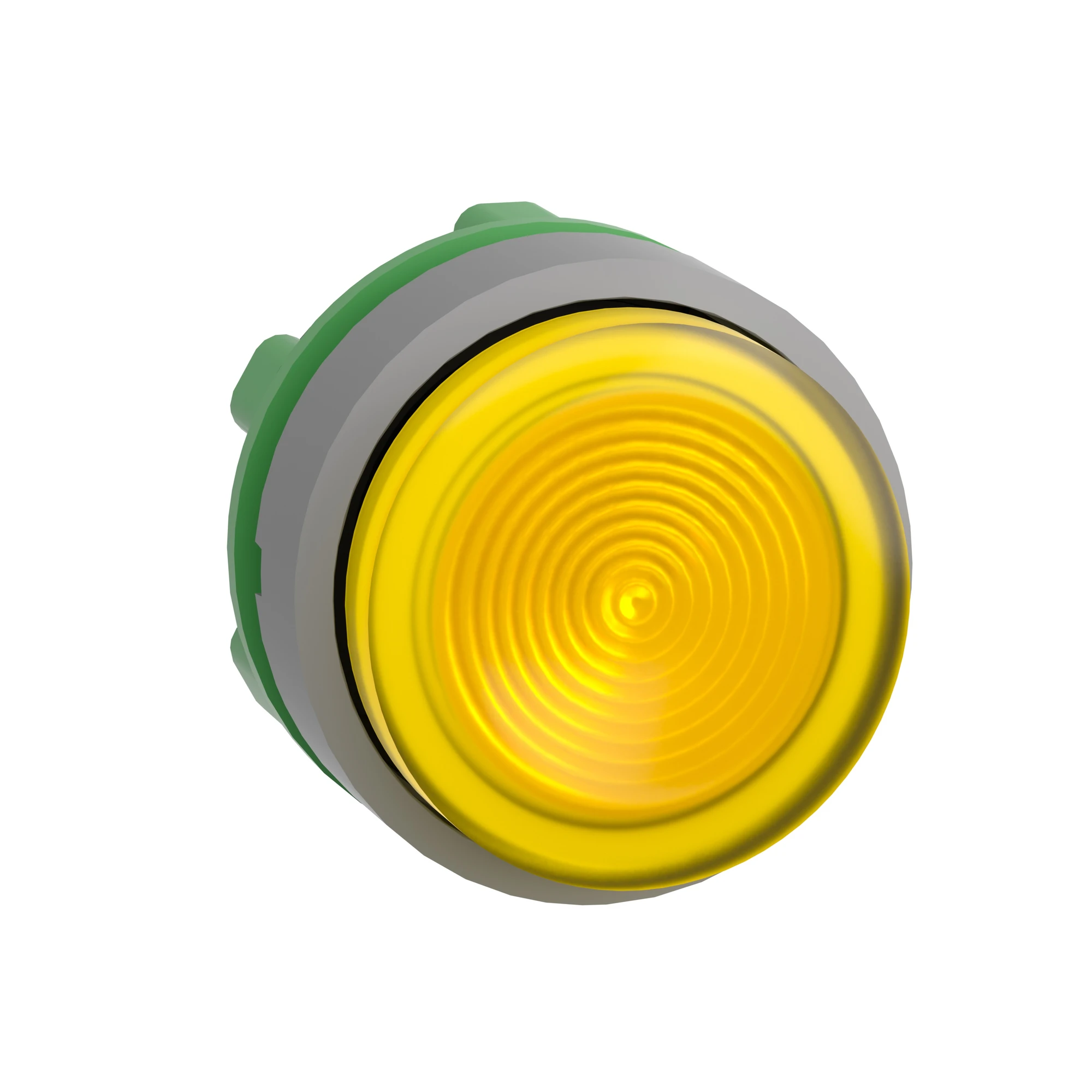 Schneider Electric ZB5AW183SC0 Illuminated push button, front element, Harmony XB5, plastic, 22mm, light grey, yellow, protruding, universal LED, grooved (img_002)