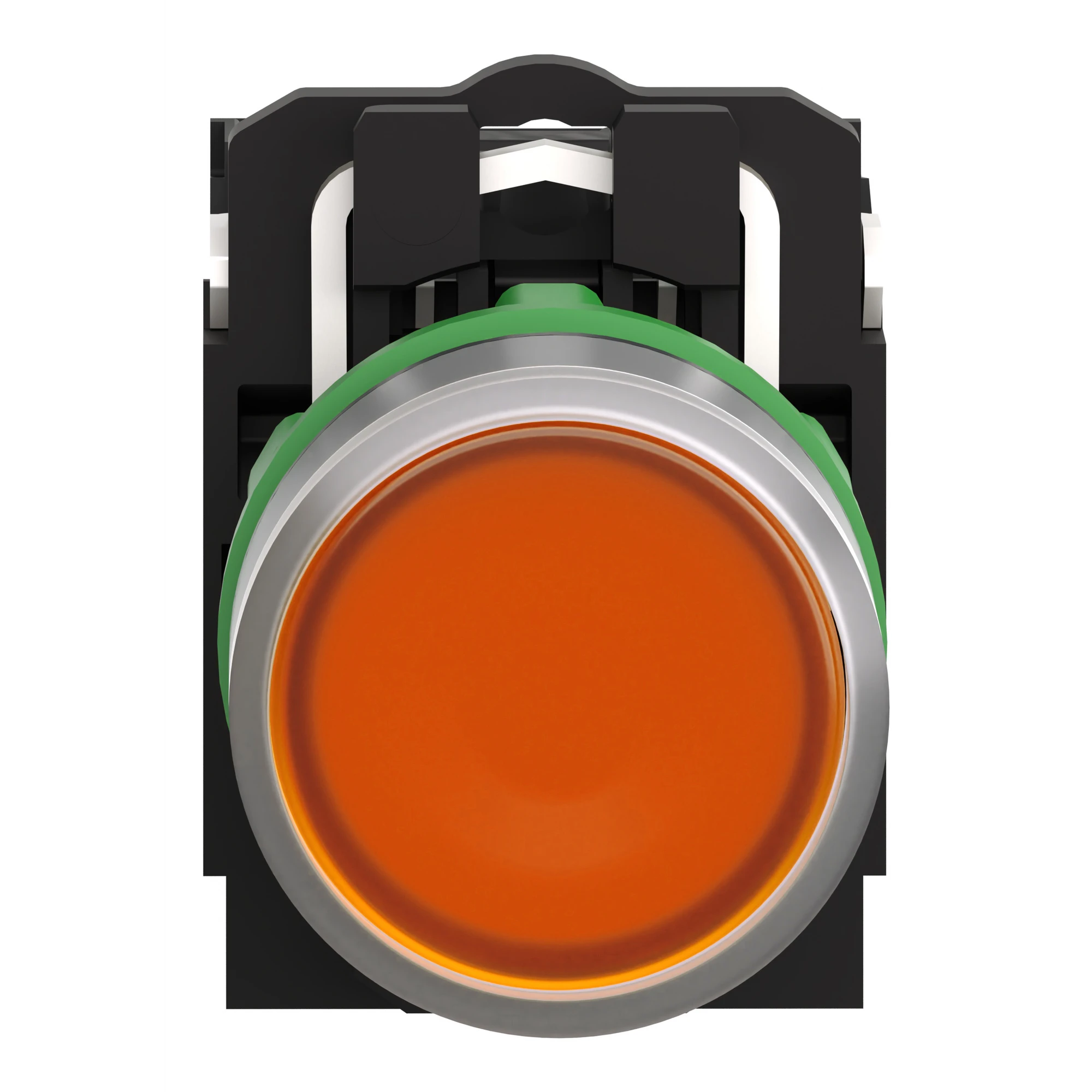 Schneider Electric XB5AW35B5C0 Illuminated push-button, Harmony XB5, plastic, light grey, orange, 22mm, universal LED, smooth dome, 1NO + 1NC, 24V ACDC (img_003)