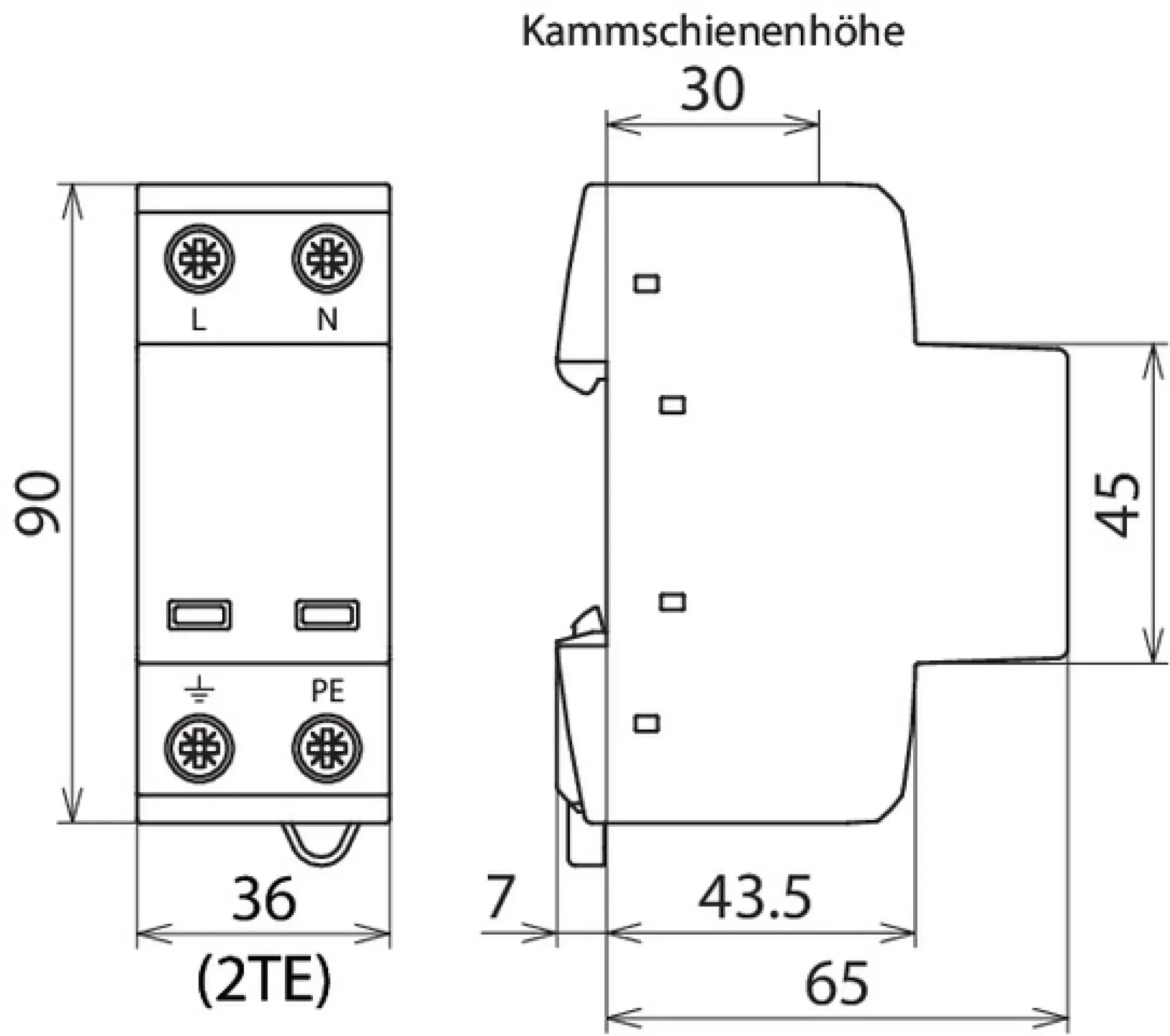 Dehn 941200 Appl.-opt. combined arrester DEHNshield type 1+2 for single-phase TN systems (img_004)
