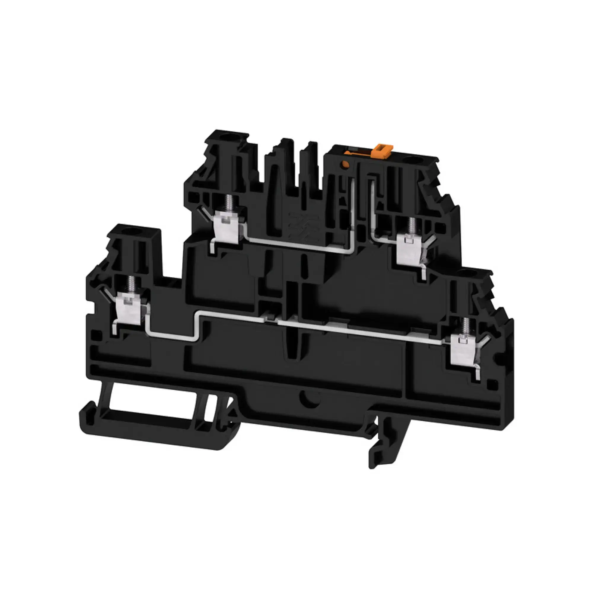 Weidmüller 2893710000 Test-disconnect terminal, Screw connection, black, 4 mm², 28 A, 500 V, Number of connections: 4, Number of levels: 2 (img_001)