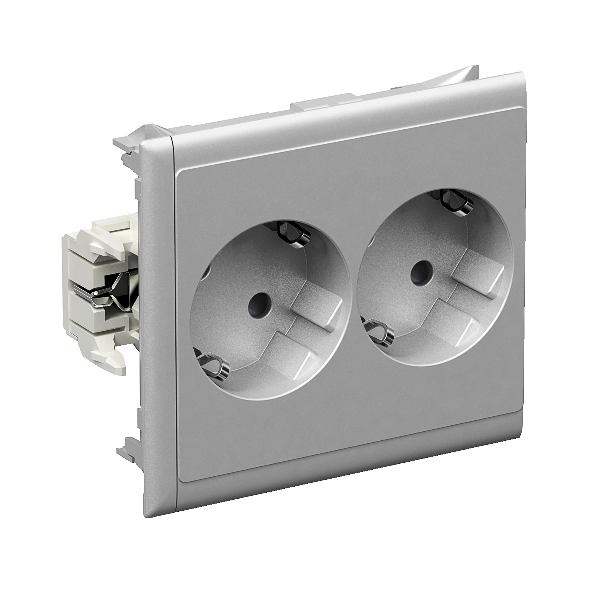 Schneider Electric 5940013 Schuko socket CYB-PS 37degrees Slave 2-way 16A/250V stackable Master/Slave Aluminum (img_001) Schneider Electric 5940013 Schuko socket CYB-PS 37degrees Slave 2-way 16A/250V stackable Master/Slave Aluminum (img_001)