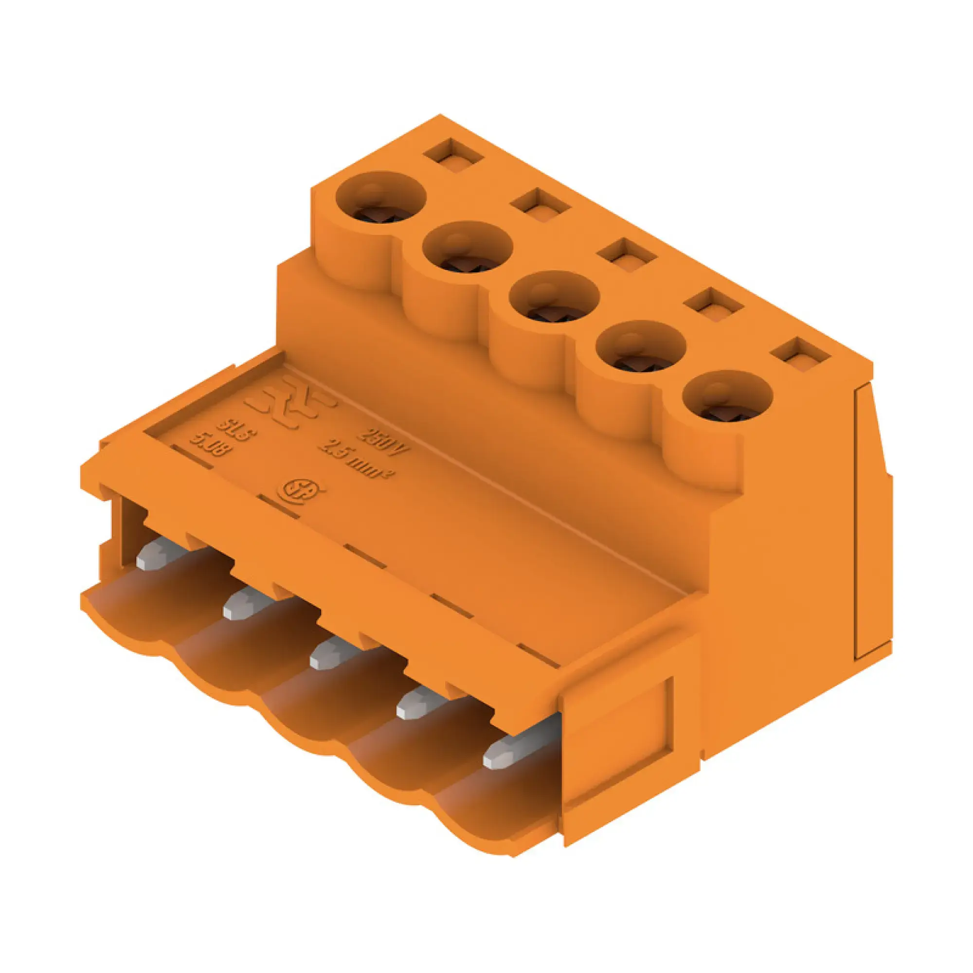 Weidmüller 1627270000 PCB connector (wire connection), 320 V, 21.5 A, Pitch in mm: 5.08, 3.31 mm², Number of poles: 5, Clamping yoke connection, Box (img_001)