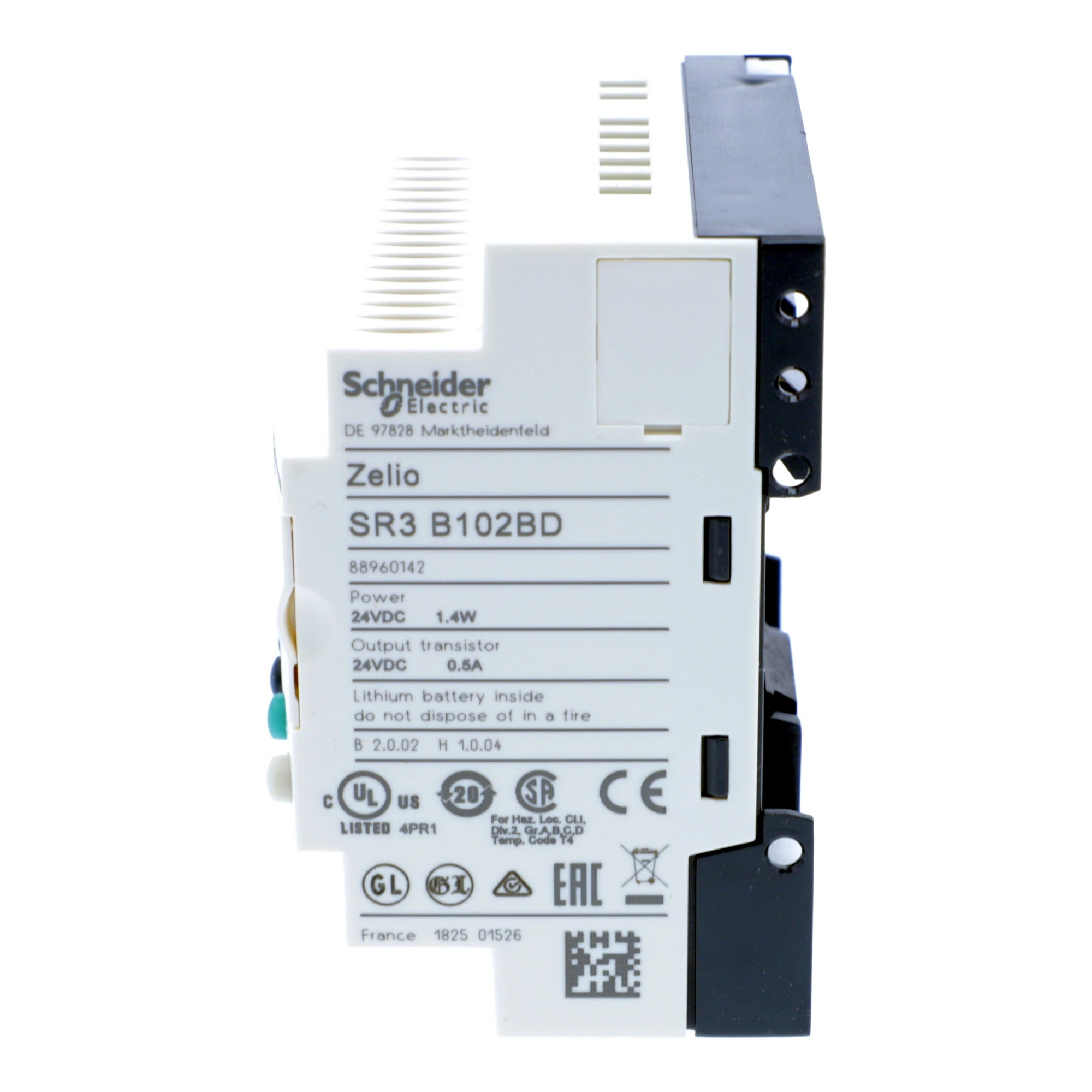 Schneider Electric SR3B102BD PLC control relay, Zelio Logic, modular design, 10 I/O, 24 VDC, display, clock, transistor outputs (img_005) Schneider Electric SR3B102BD PLC control relay, Zelio Logic, modular design, 10 I/O, 24 VDC, display, clock, transistor outputs (img_005)