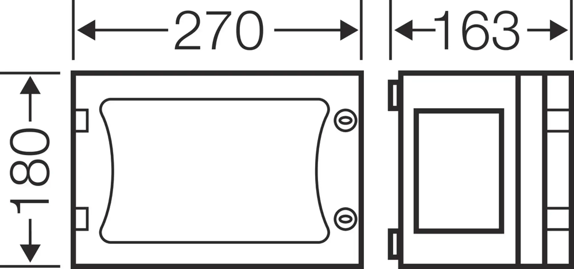 Hensel 68000197 ENYSTAR-Leergehäuse, Einbaumaße 216x126x136mm, transparenter Tür FP 0100 (img_003)