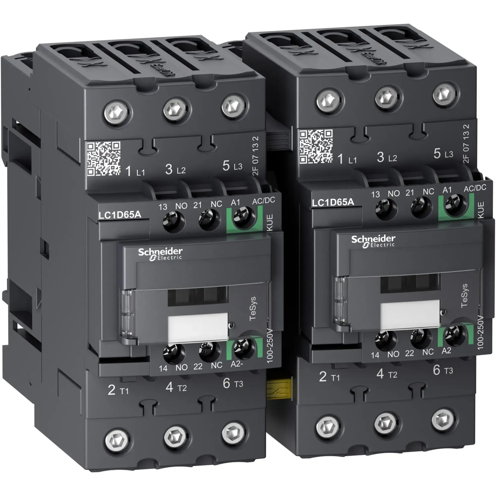 Schneider Electric LC2D65AKUE Reversing contactor combination, 3p+1NO+1NC, 37kW/400V/AC3, 65A, coil 100 - 250V AC/DC (img_002)