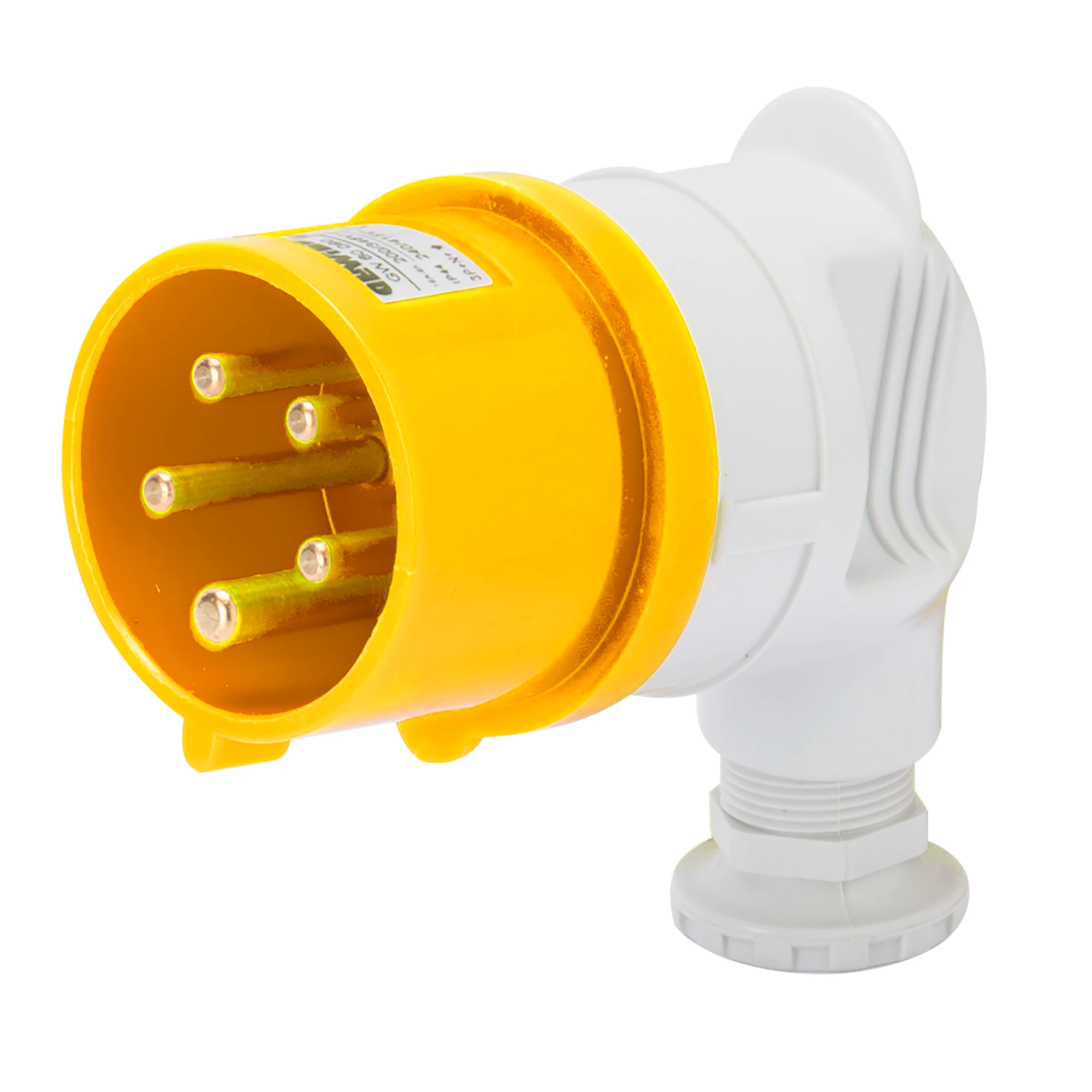 GEWISS GW60095 90° PLUG - IP44 - 3P+N+E 32A 100-130V 50/60HZ - YELLOW - 4H - SCREW WIRING (img_001)