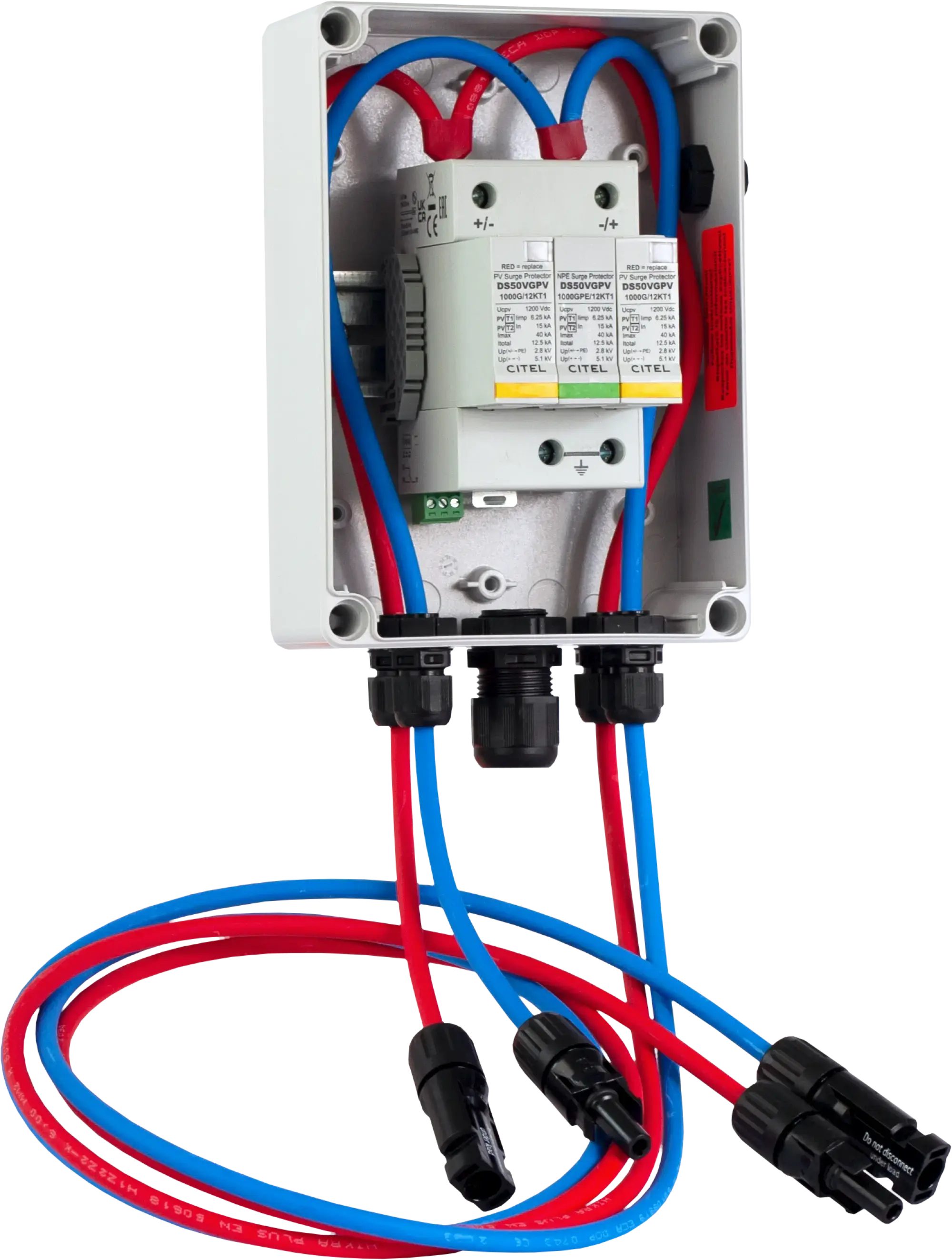 Citel 158552 Generatoranschlusskasten mit SPD Typ 1+2 bis 1200 VDC, 1-MPPT, 1 String MC4 (img_001)