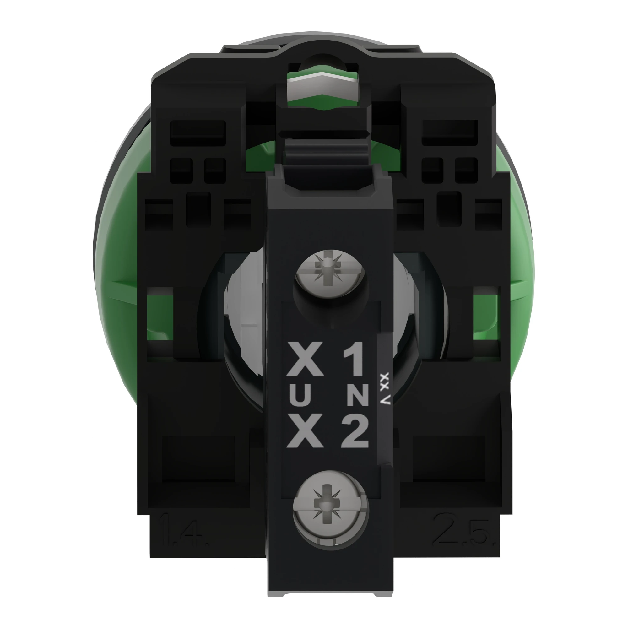 Schneider Electric XB5FVM1C0 Indicator Light, Harmony XB5F, plastic, antimicrobial, light grey, white, 30mm, universal LED, smooth dome, 230-240V AC (img_002)