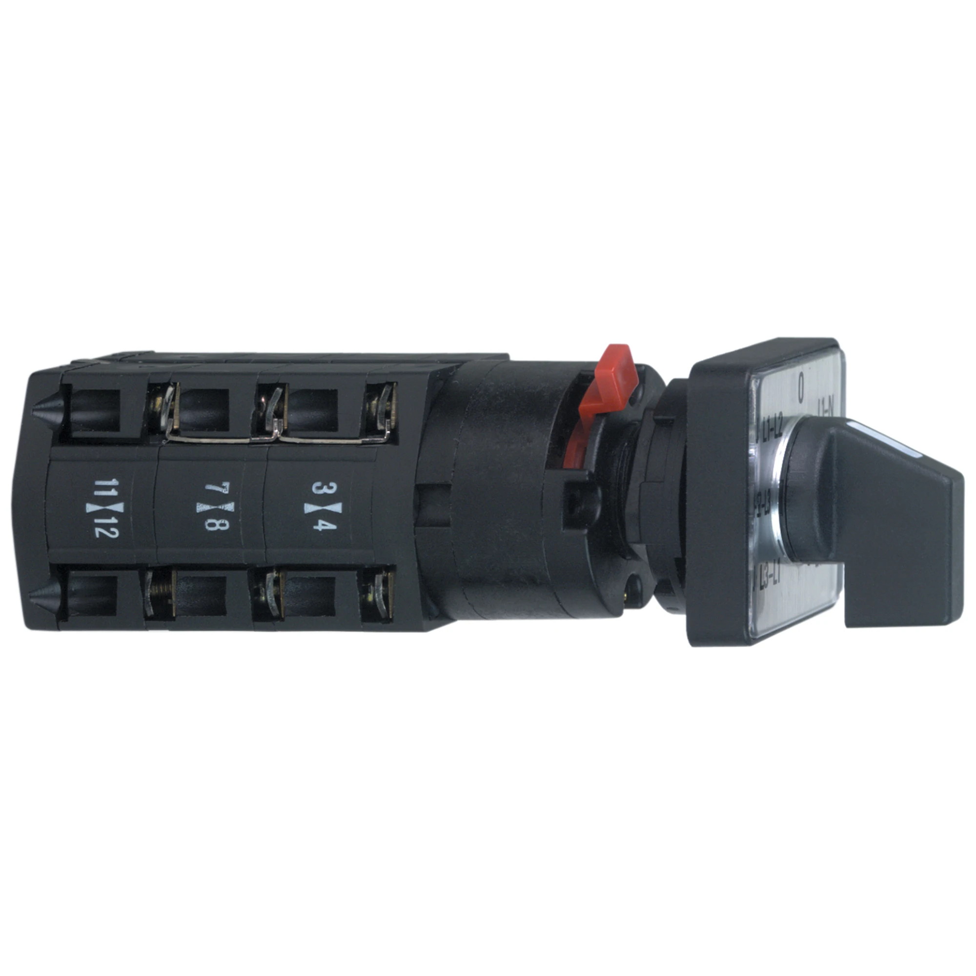 Schneider Electric K10F027MCH Voltmeter selector switch, 3L and 3L-N, 45°, 10A, for Ø 16 or 22mm (img_001)