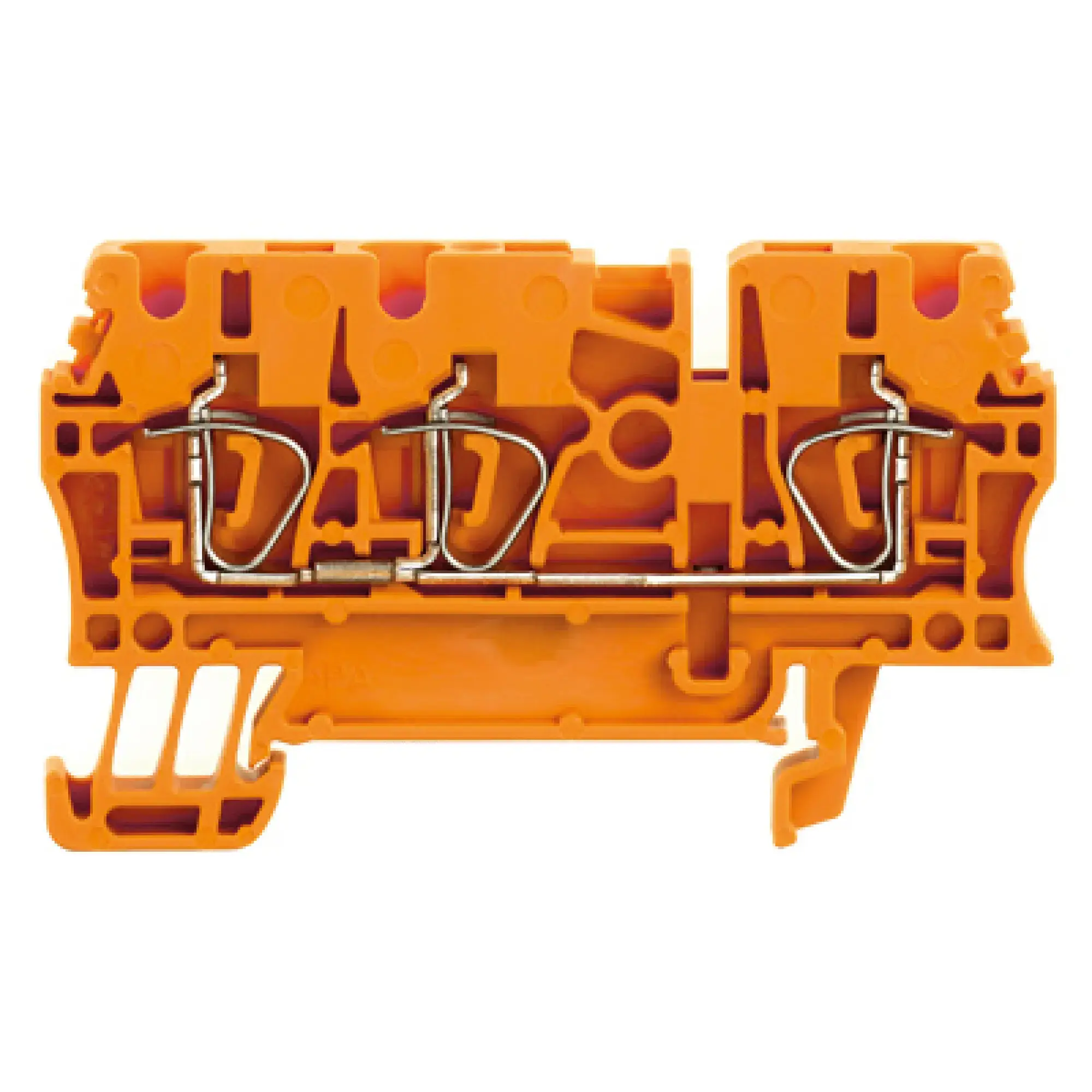 Weidmüller 1636790000 Feed-through terminal block, Tension-clamp connection, orange, 2.5 mm², 24 A, 800 V, Number of connections: 3 (img_001)