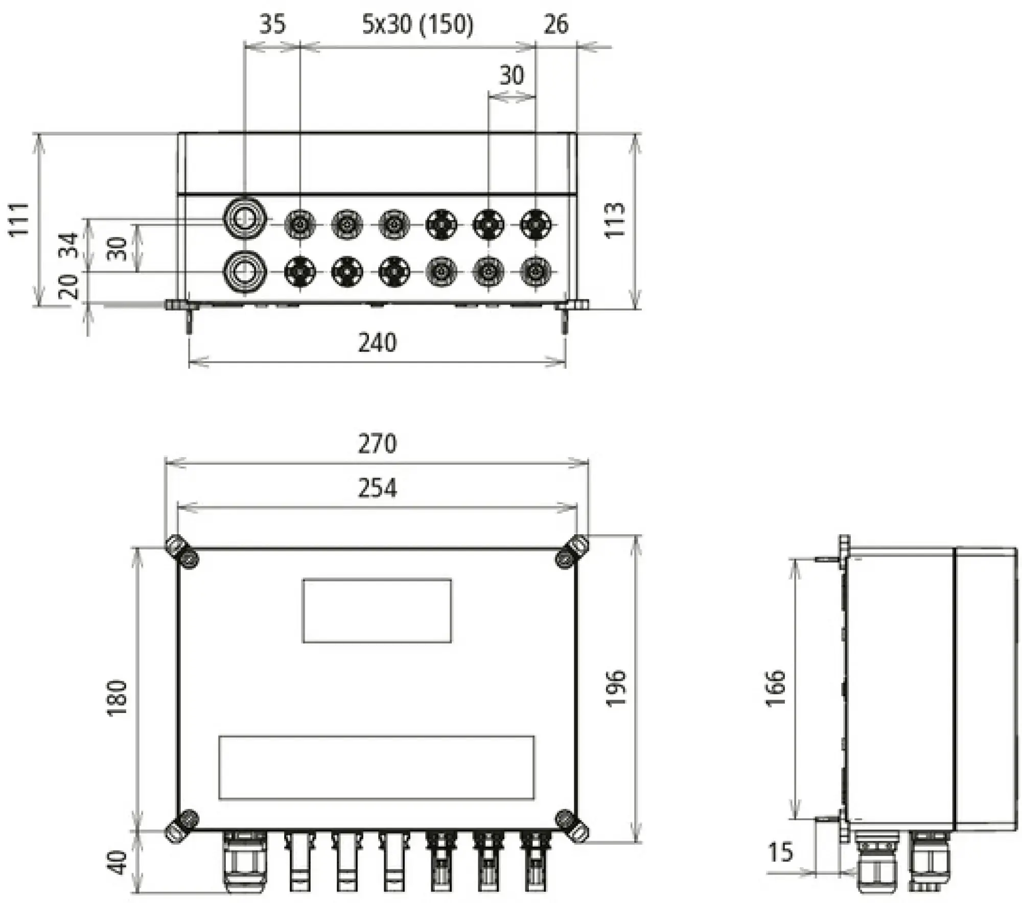 Dehn 900931 T2 junction box, IP65 encl. f. PV sys. 3 MPPT w. 1 string each up to 1100V DC (img_002)