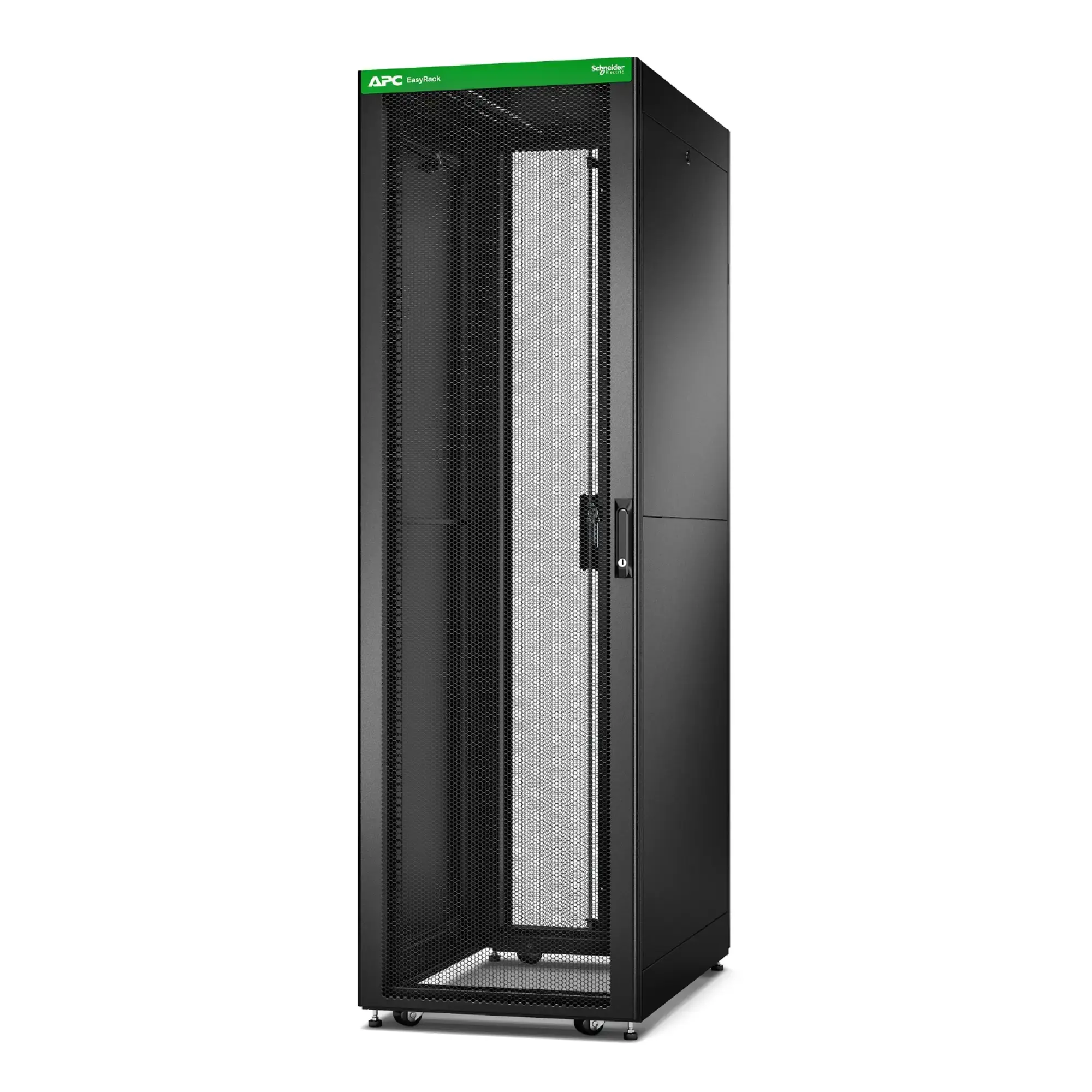 APC ER6202FP1 Easy Rack Flatpack, 600mm/42HE/1000mm, mit Dach, Seitenwand, Rollen, Füße, 4 Halterungen, ohne Boden, schwarz (img_002)