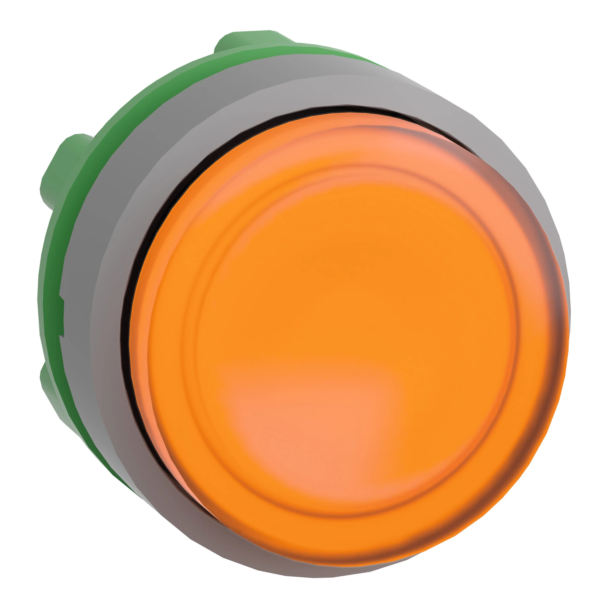 Schneider Electric ZB5AH53C0 Illuminated Push Button, Front Element, Harmony XB5, Plastic, 22mm, Light Grey, Yellow, Projecting, for Universal LED, Latching (img_001)