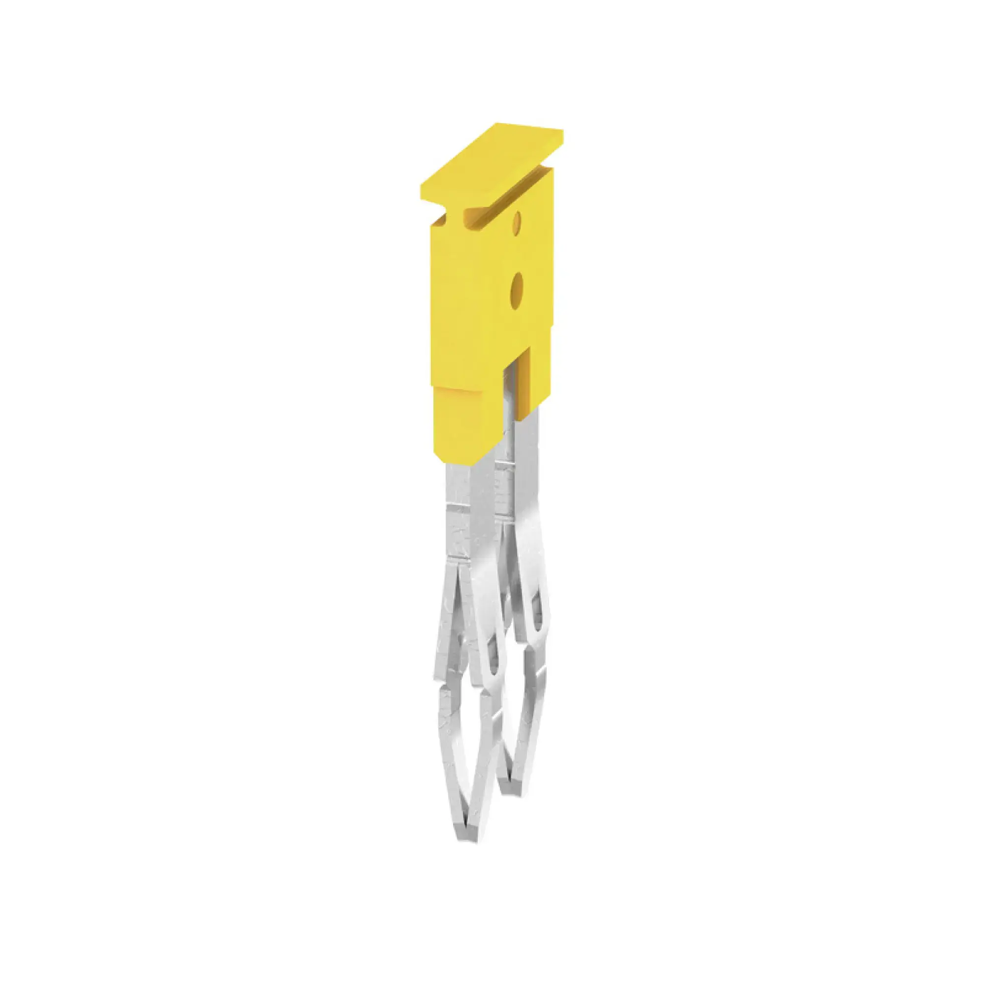Weidmüller 1608860000 Cross-connector (terminal), Plugged, yellow, 24 A, Number of poles: 2, Pitch in mm: 5.10, Insulated: Yes, Width: 2.8 mm (img_001)