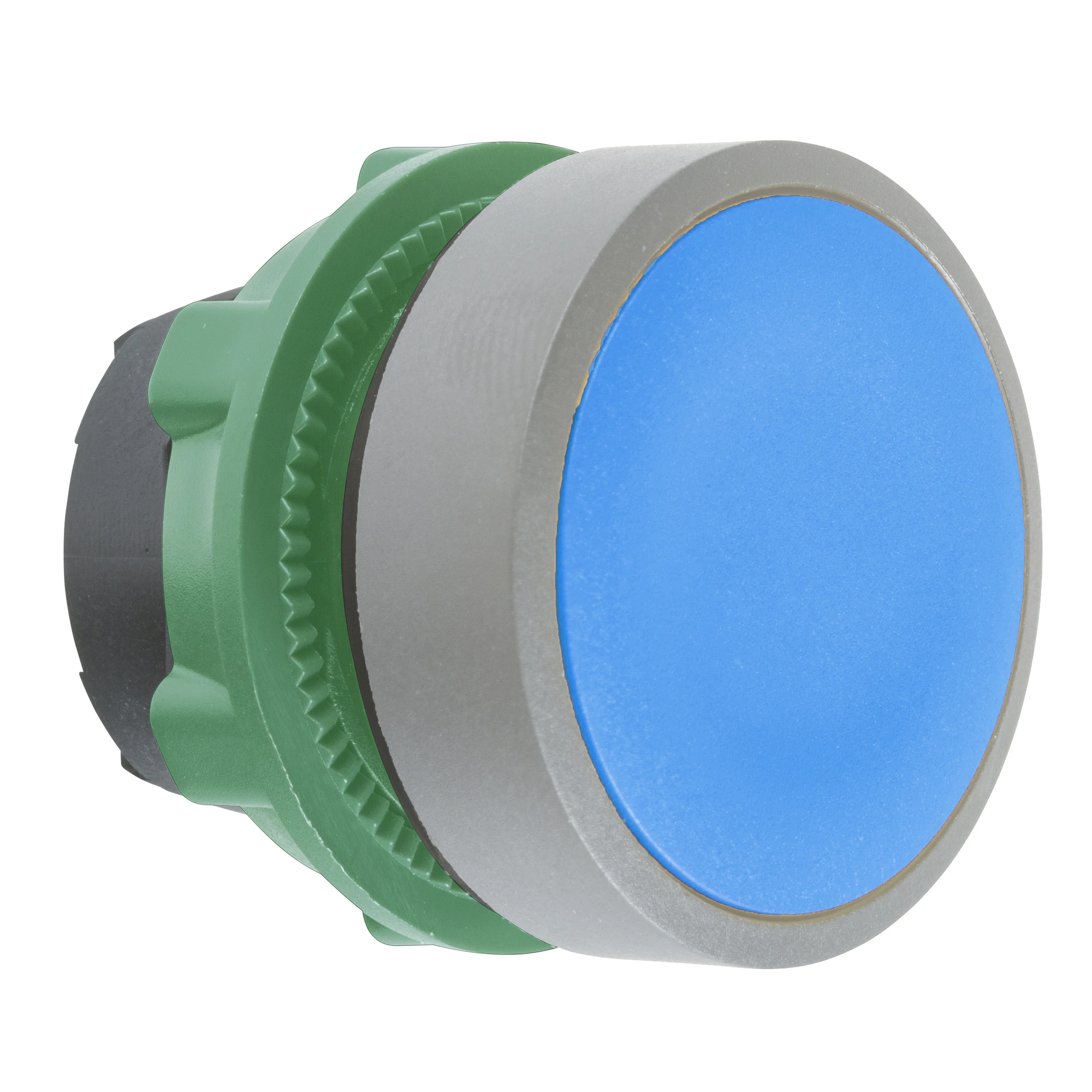 Schneider Electric ZB5AH06C0 Push Button, Front Element, Harmony XB5, Plastic, 22mm, Light Grey, Blue, Unlabeled, Latching (img_001)