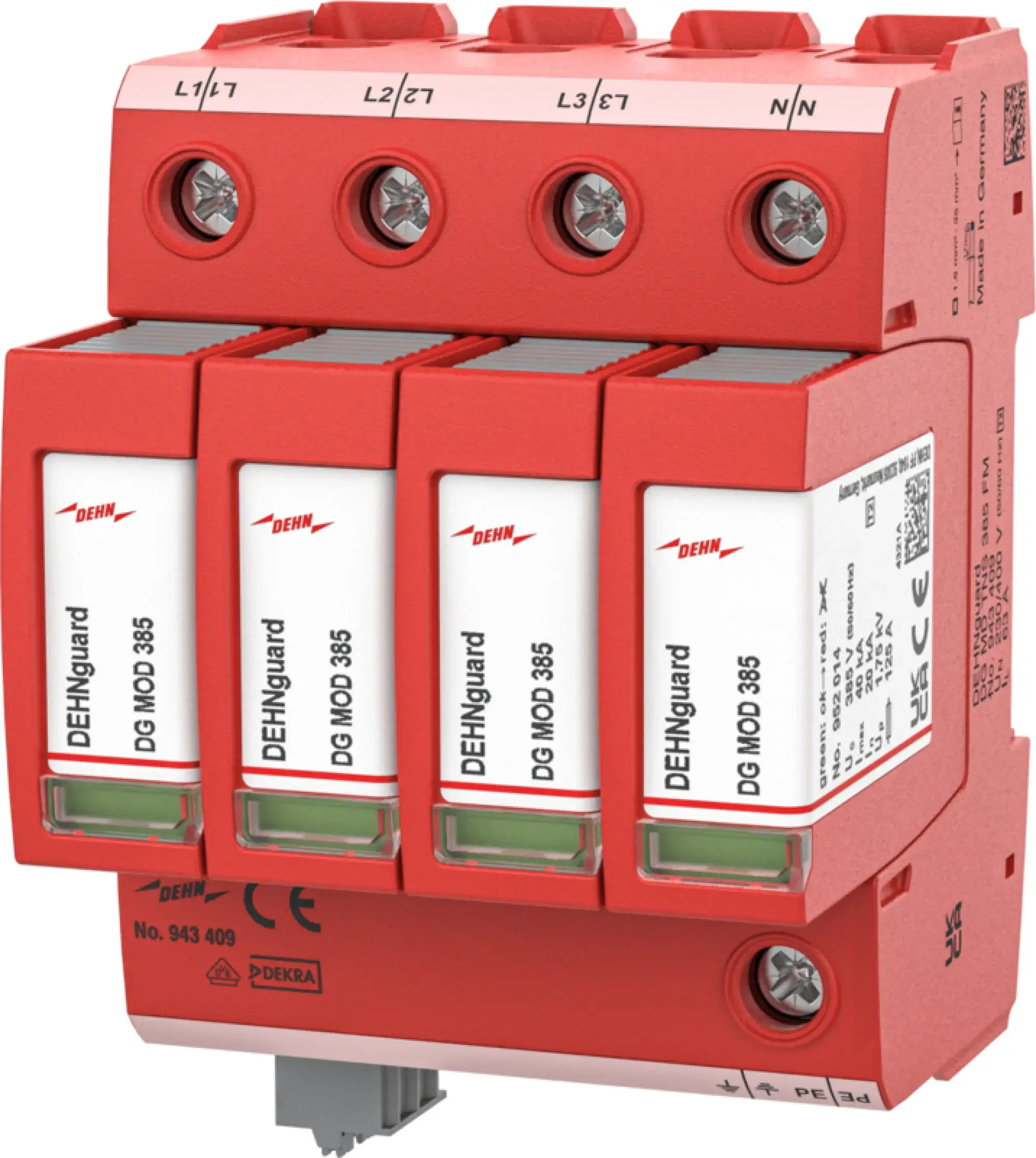 Dehn 943409 Ueberspannungsableiter Typ 2 DEHNguard MD 4-polig fuer TN-S-Systeme (img_001) Dehn 943409 Ueberspannungsableiter Typ 2 DEHNguard MD 4-polig fuer TN-S-Systeme (img_001)