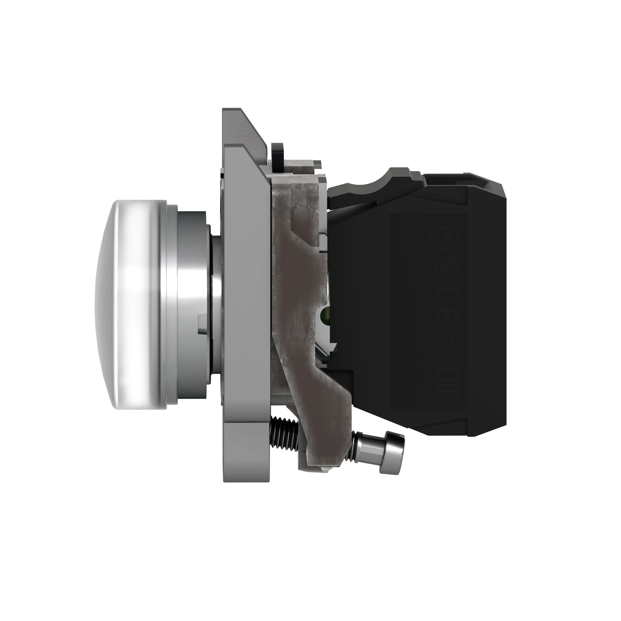 Schneider Electric XB4BV61 Pilot light, Harmony XB4, metal, 22mm, white, with transformer, BA9s incandescent bulb, smooth dome, screw terminal, 250V (img_007)