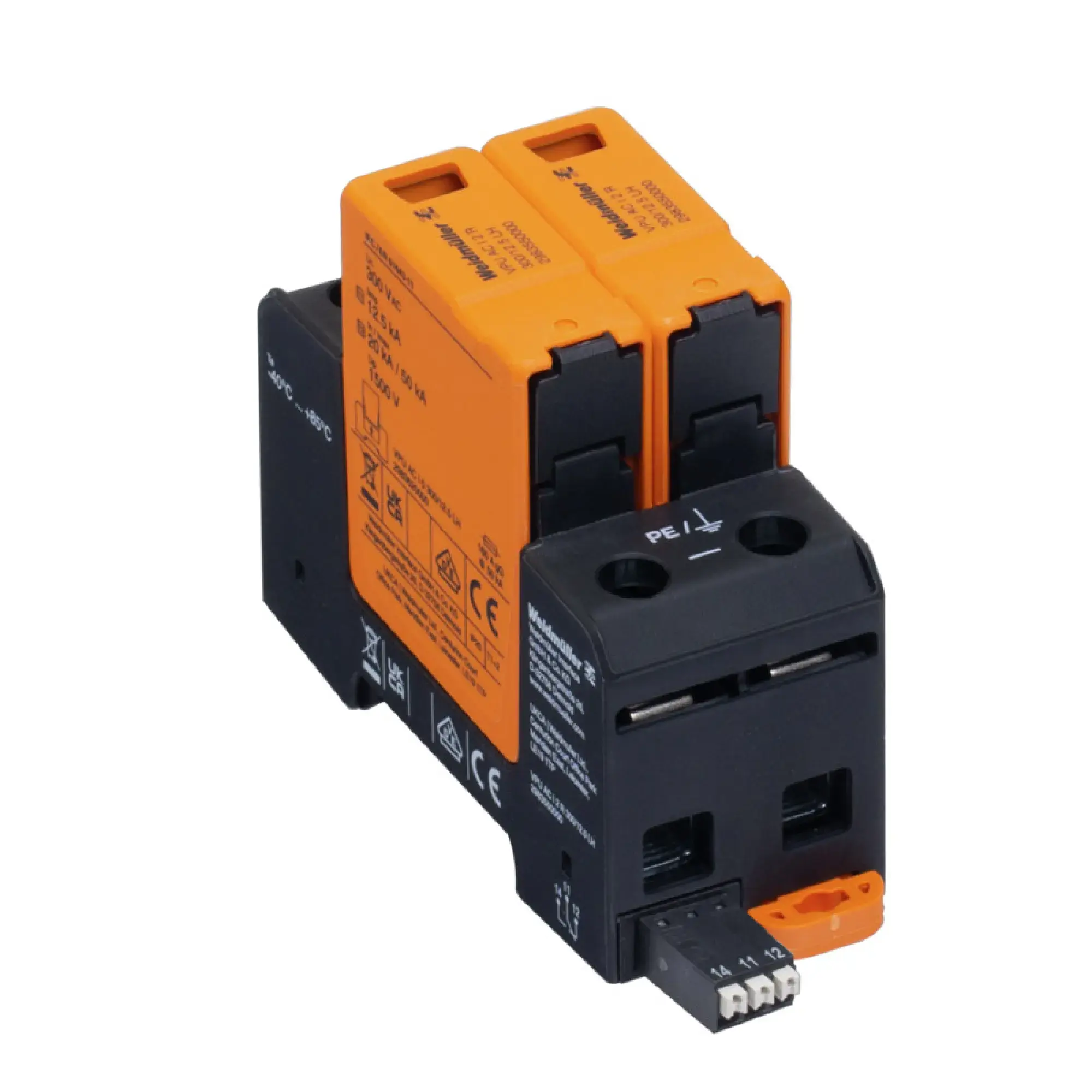 Weidmüller 2983550000 Surge voltage arrester (power supply systems), Surge protection, with remote contact, Type I, Low voltage network: Single-phase, TN-S, AC, 230 V (img_001)