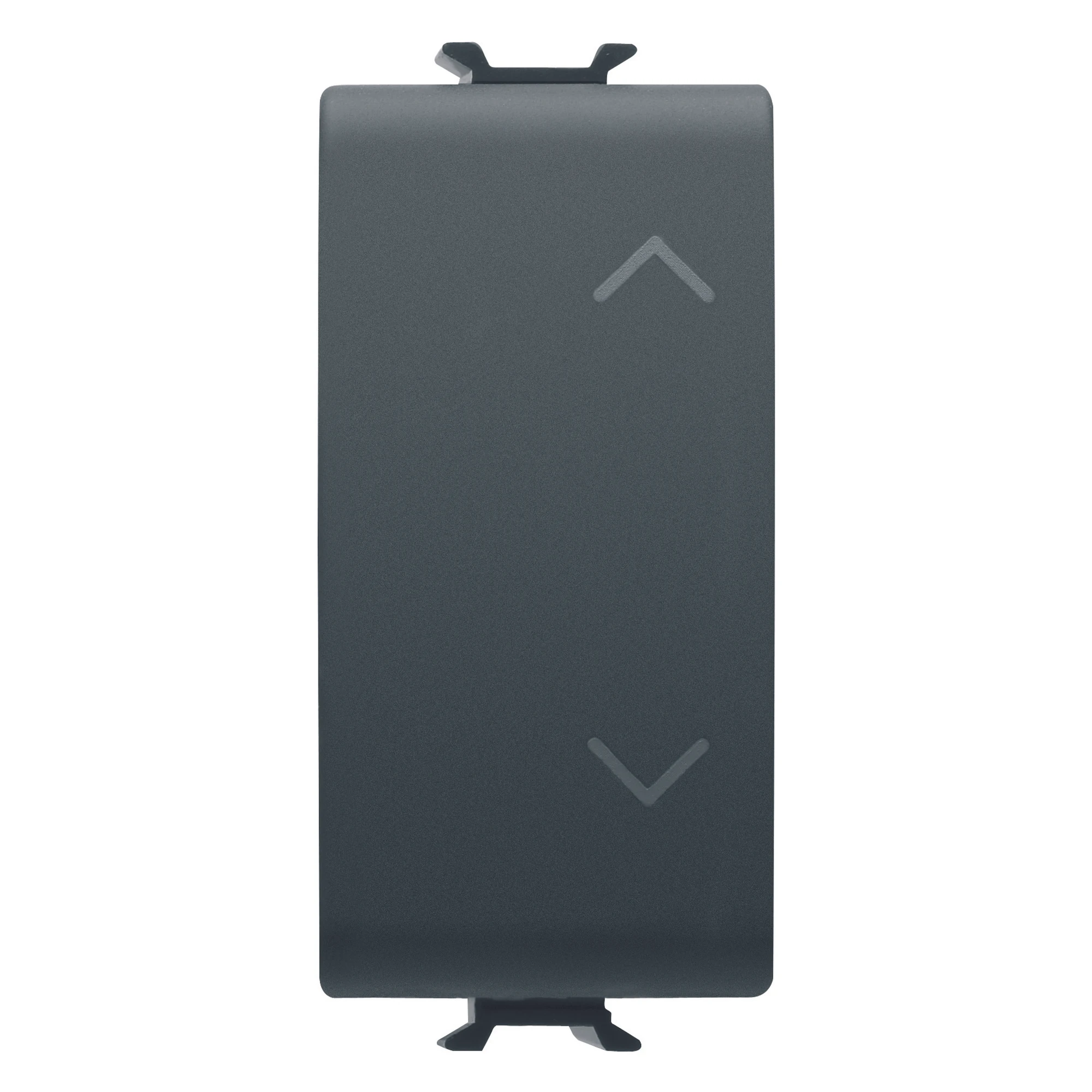 GEWISS GW12121 THREE-WAY SWITCH 1P 250V ac - 10AX - NEUTRAL - SYMBOL UP-DOWN - 1 MODULE - SATIN BLACK - CHORUSMART (img_001)