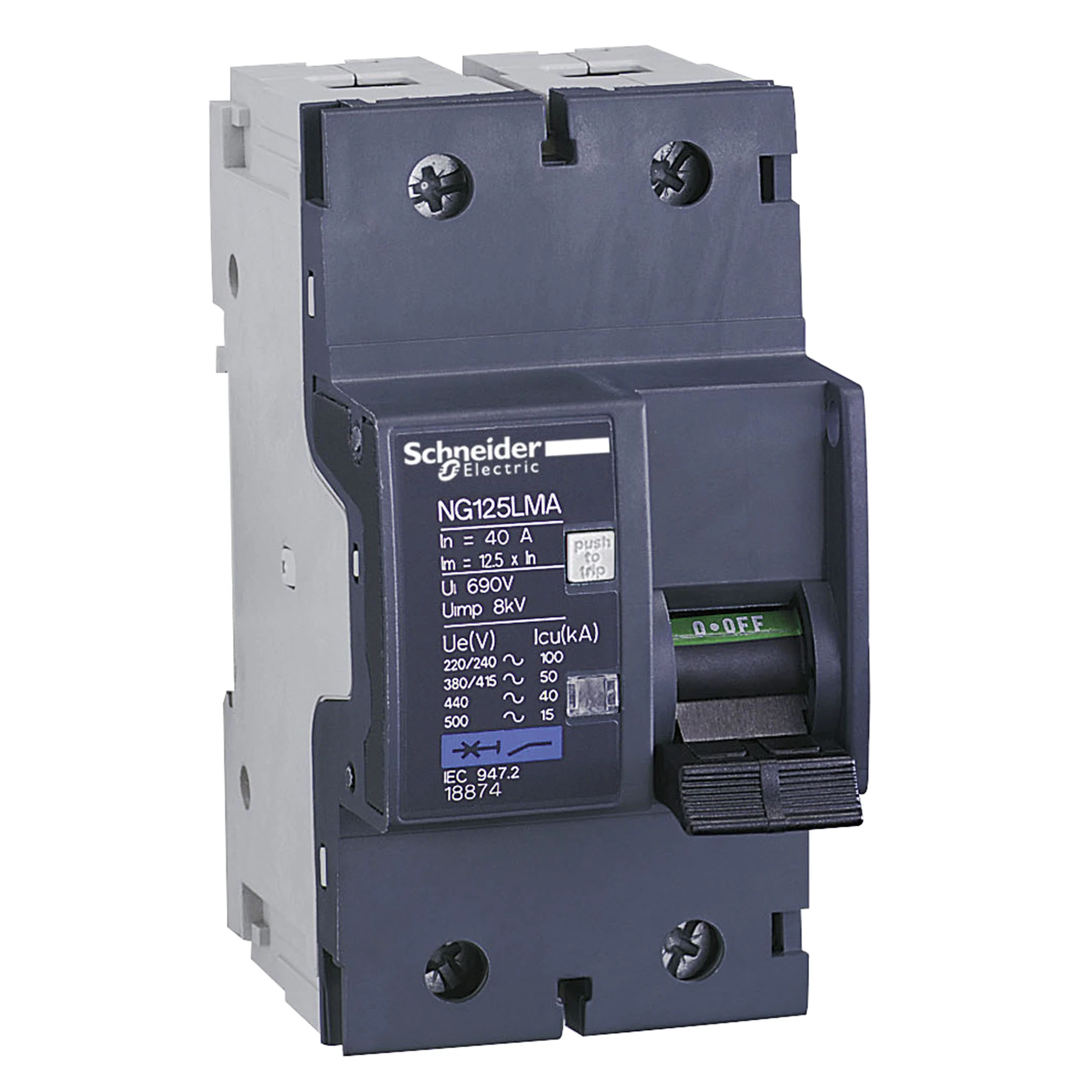 Schneider Electric 18876 Circuit breaker NG125LMA, 2P, 80A, MA characteristic (img_001) Schneider Electric 18876 Circuit breaker NG125LMA, 2P, 80A, MA characteristic (img_001)