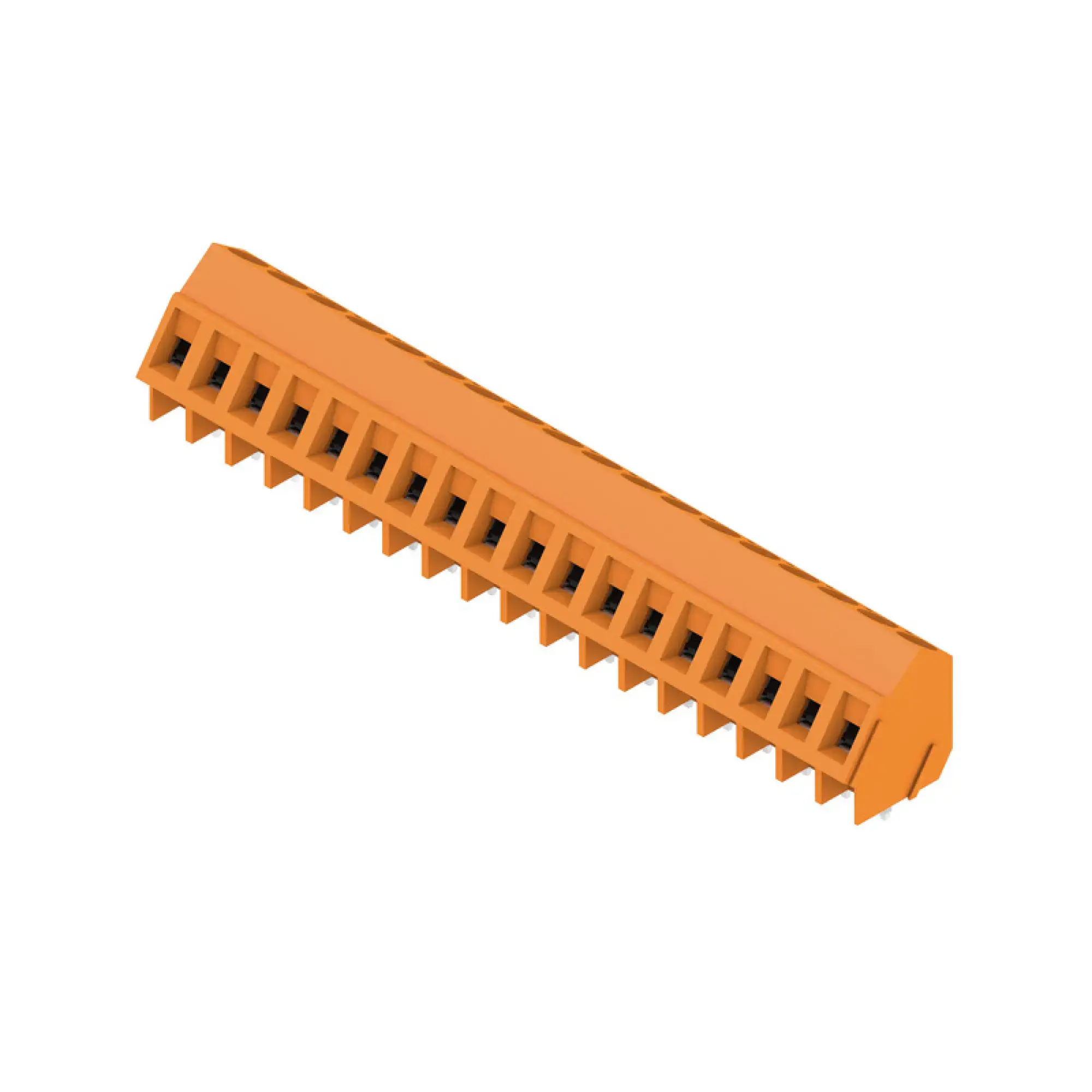 Weidmüller 1233970000 PCB terminal, 320 V, 17.5 A, Pitch in mm: 5.00, 2.5 mm², Number of poles: 18, Clamping yoke connection, THT solder connection, 135°, Box (img_001)