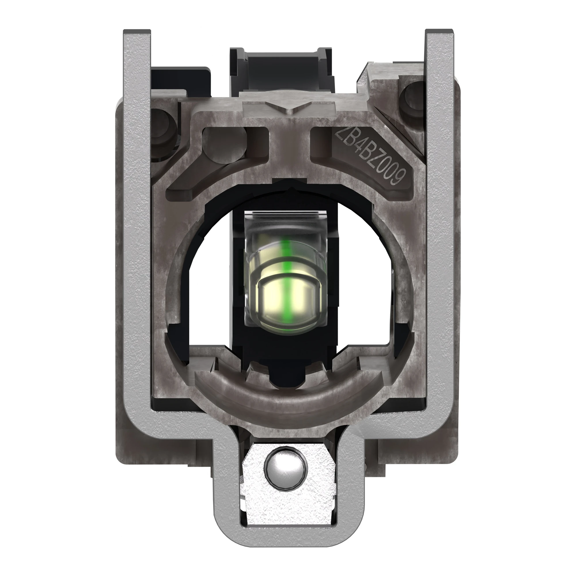Schneider Electric ZB4BV18M1 Lamp base with mounting flange, Harmony XB4, metal, flashing light, white, universal LED, screw terminal, 230V AC (img_005)