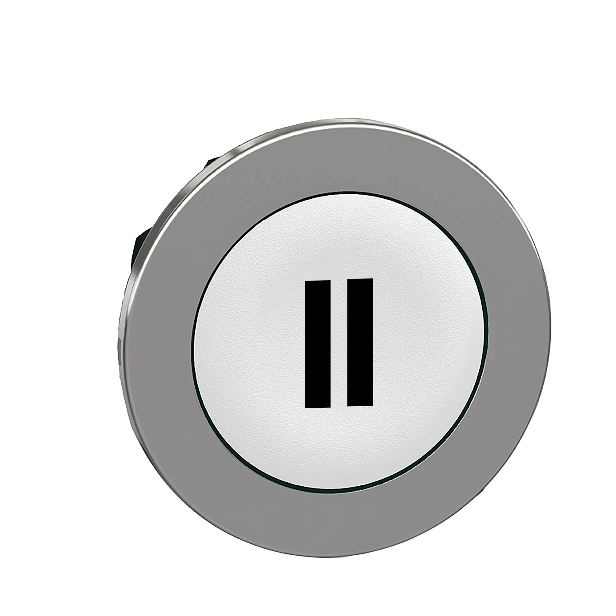 Schneider Electric ZB4FA136 Pushbutton, Front Element, Harmony XB4F, Metal, 30mm, white, labeled II, momentary (img_001)