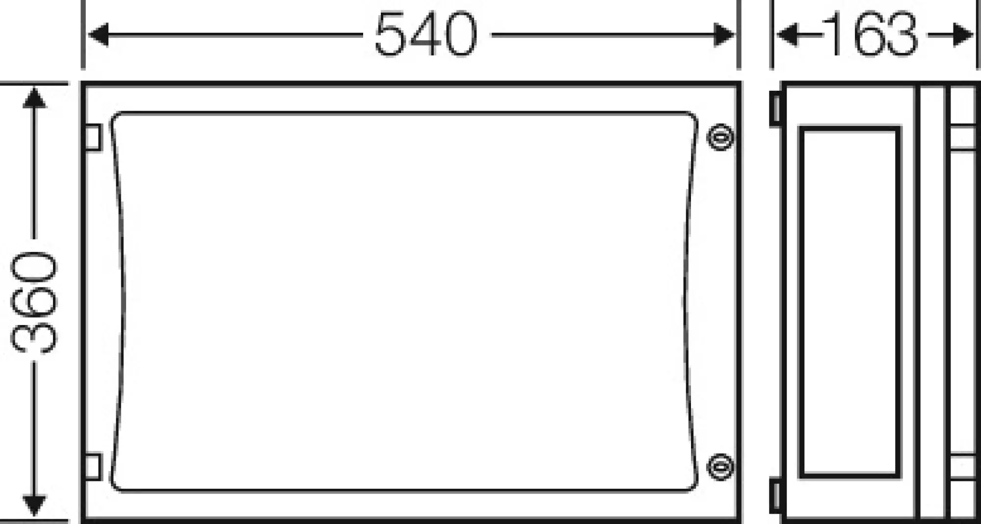 Hensel 68000200 ENYSTAR-Leergehäuse, Einbaumaße 486x306x136mm, transparenter Tür FP 0400 (img_002)