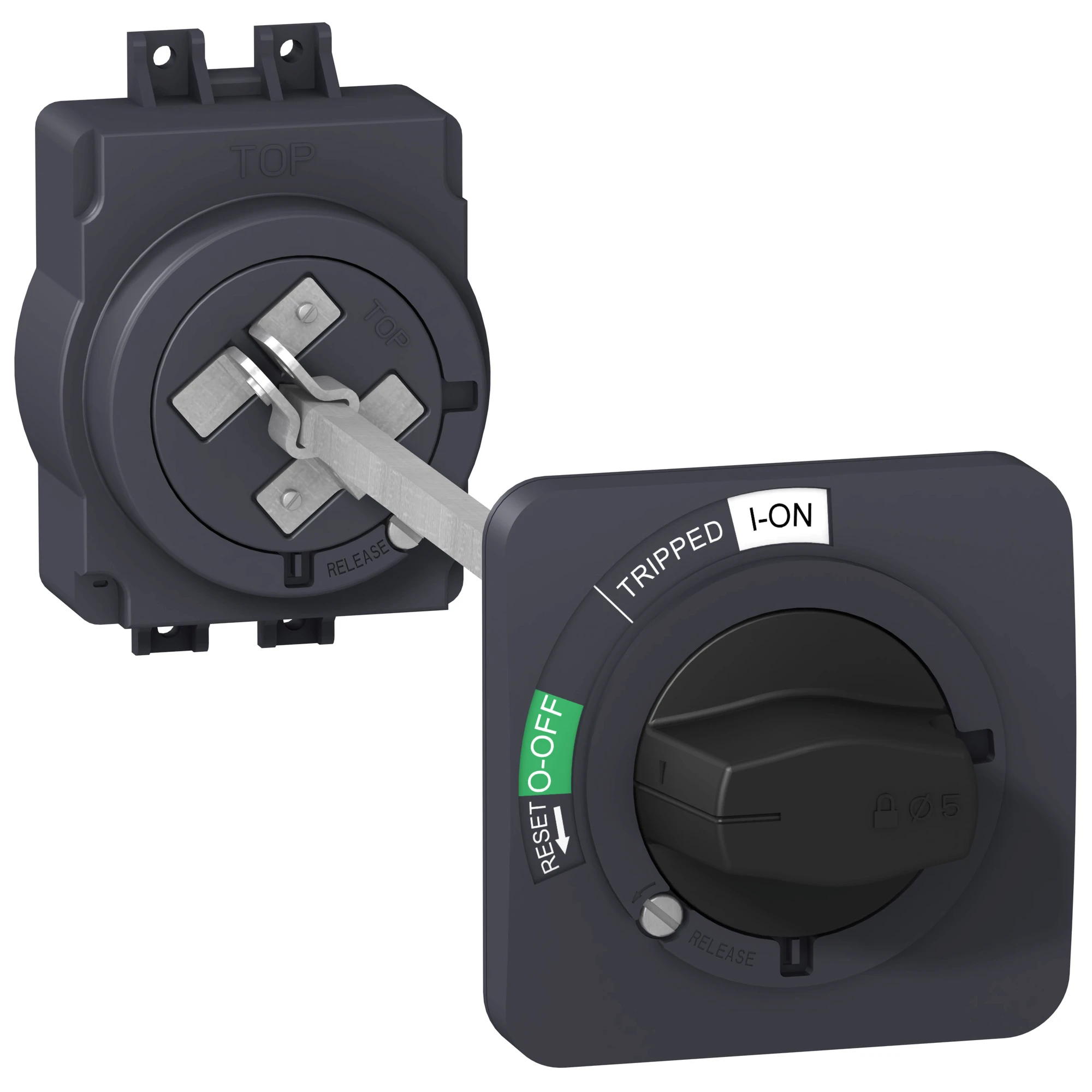 Schneider Electric EZAROTE Rotary drive with door coupling for EZC100, black handle, black front plate (img_001) Schneider Electric EZAROTE Rotary drive with door coupling for EZC100, black handle, black front plate (img_001)