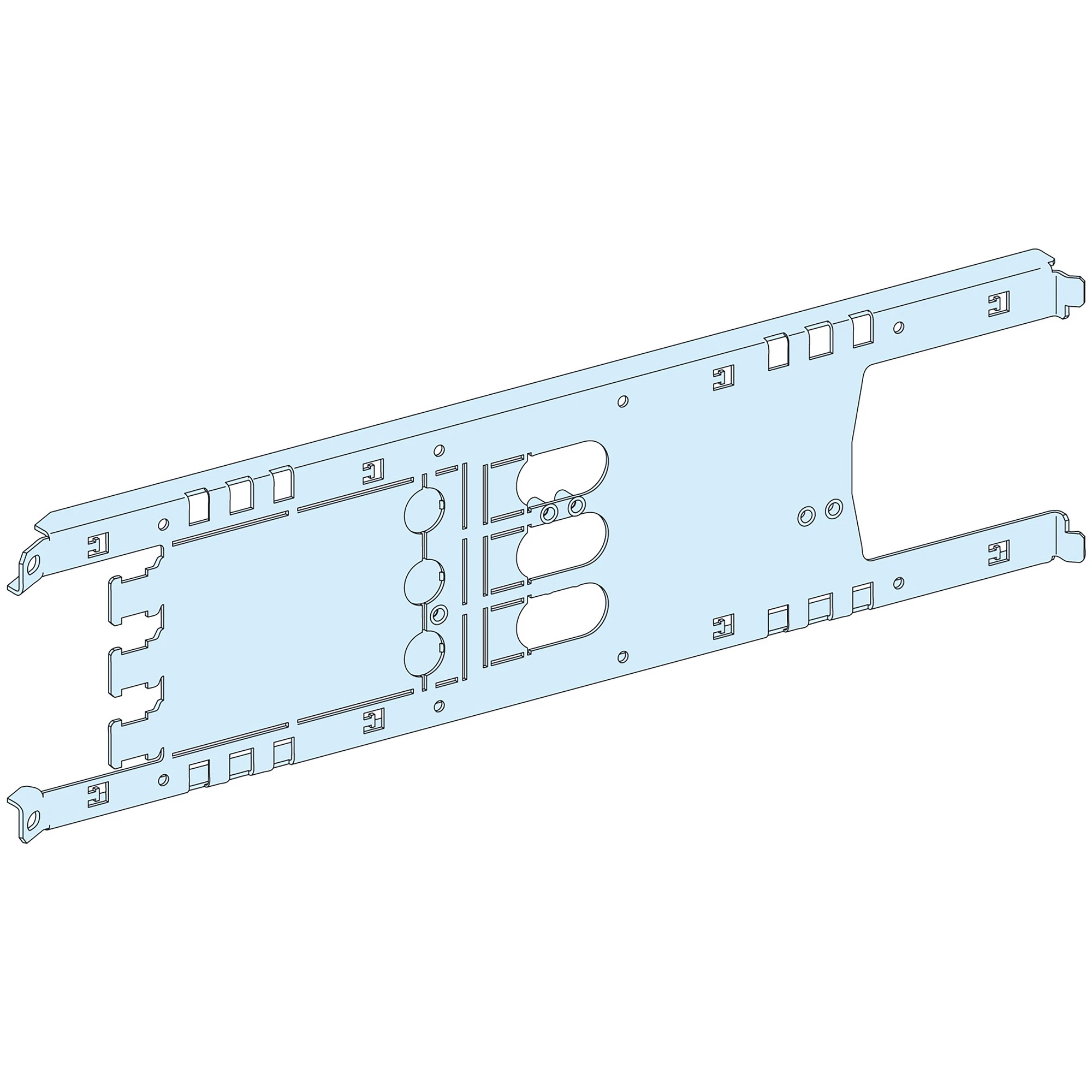 Schneider Electric LVS03413 PrismaSeT-P, Mounting Plate, ComPacT NSX/NSX Vigi100-250 3-pole, Plug-in Technology, Horizontal, Width=650mm, Height=3 Modules (img_001)