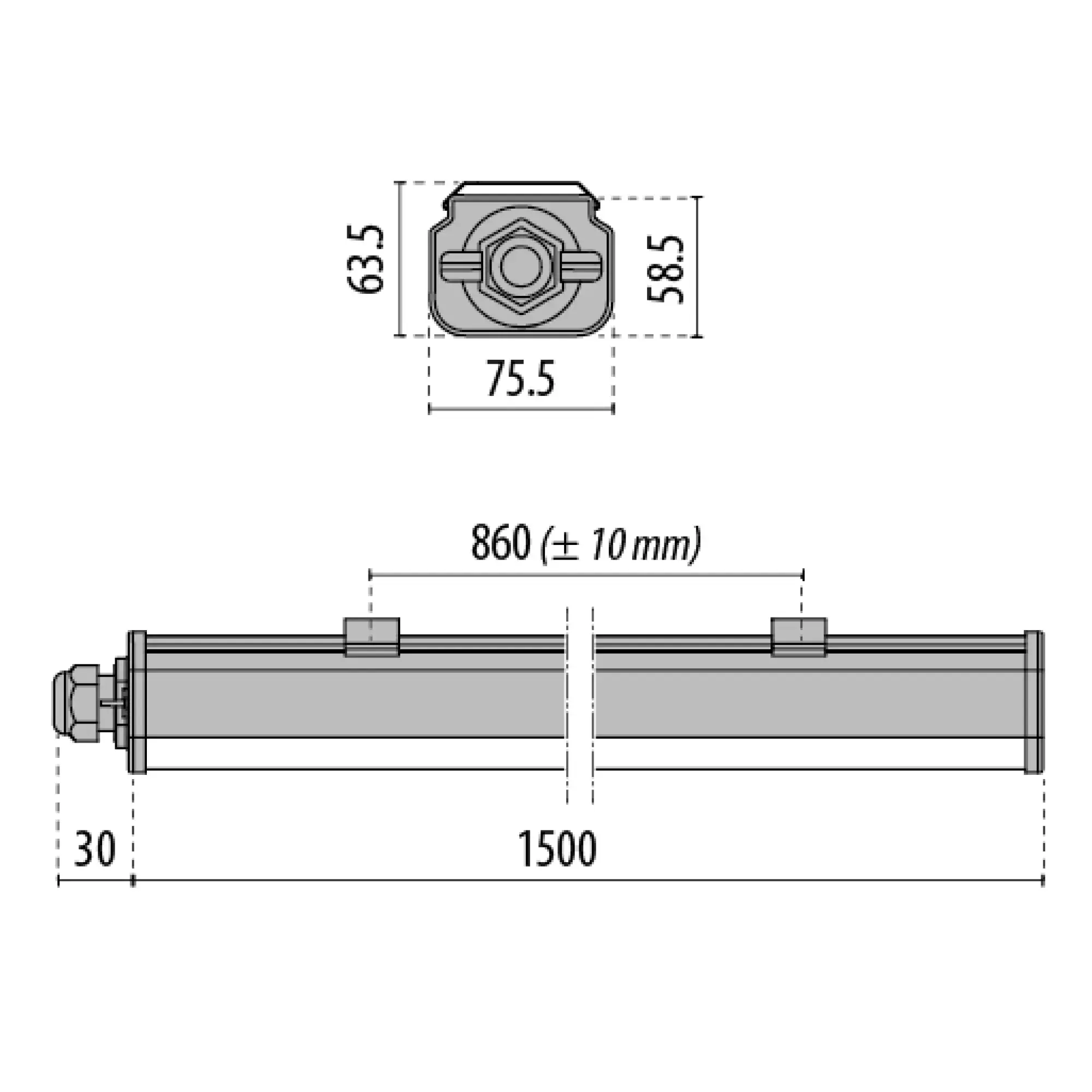 Performance iN Lighting 3122534 LED-Feuchtraumleuchte 4000K 76W DALI symmetrische extrabreite Streuoptik 3122534 (img_005)