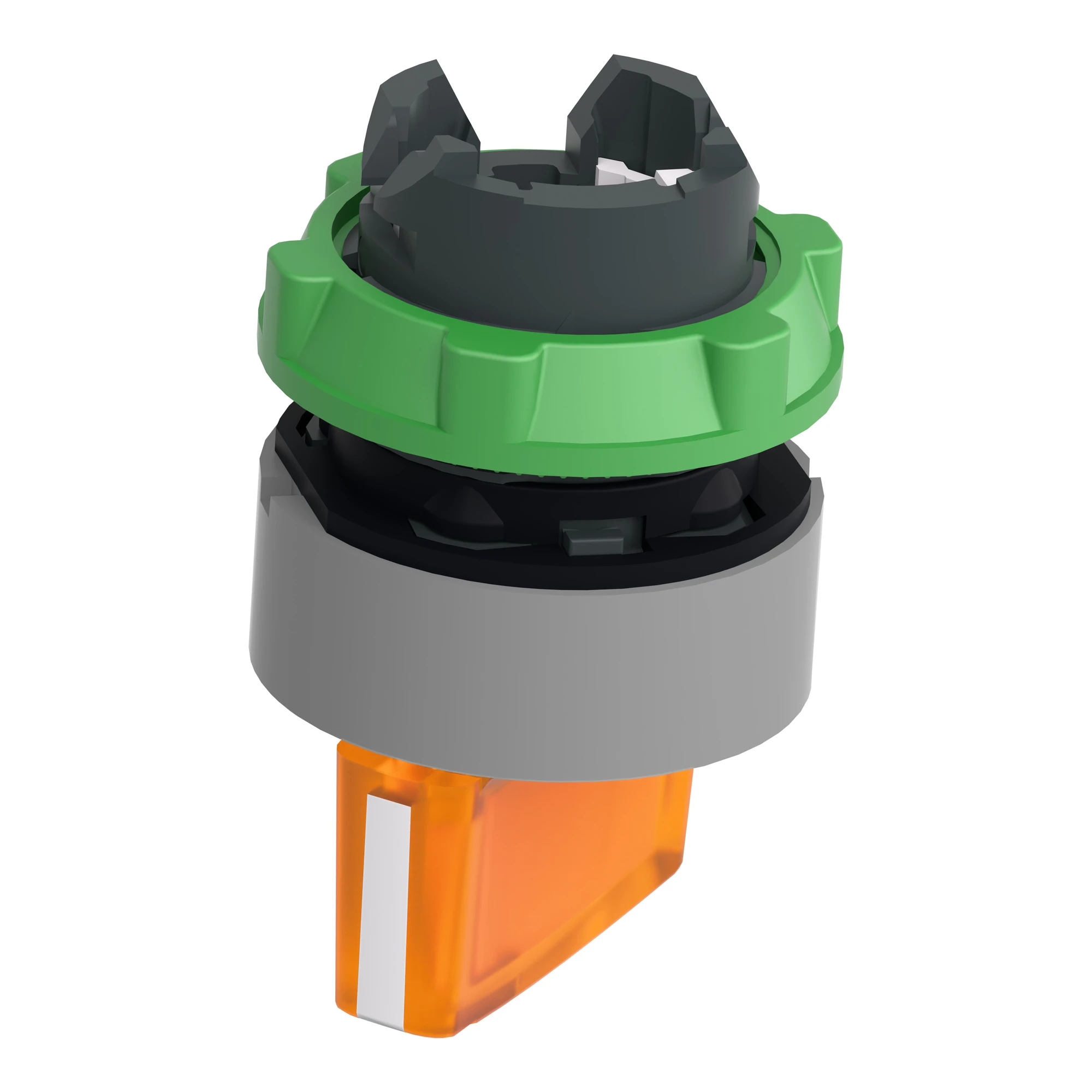 Schneider Electric ZB5AK1253C0 Illuminated selector switch, front element, Harmony XB5, plastic, 22mm orange, for universal LED, 2 positions, latching (img_007)