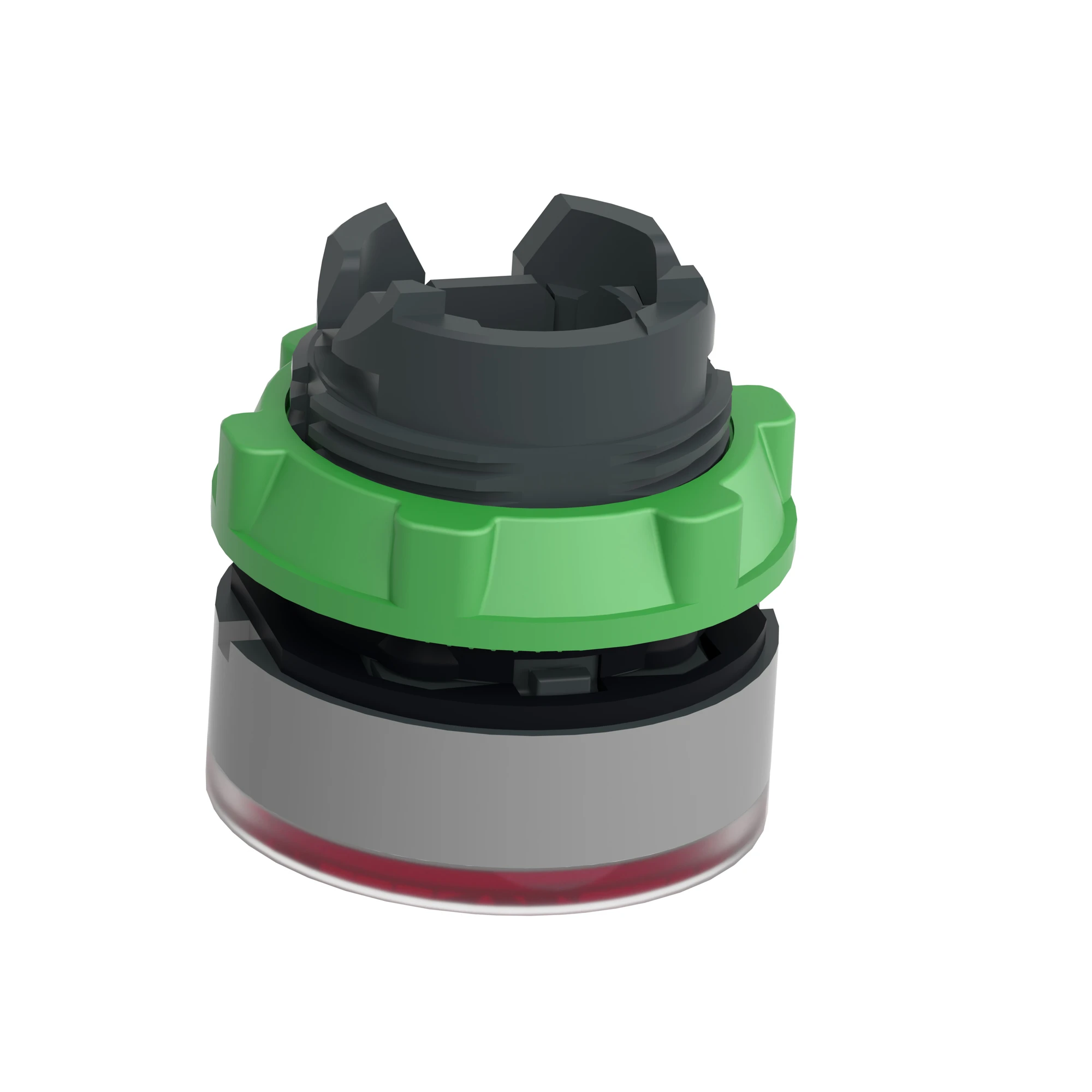 Schneider Electric ZB5AA48C0 Illuminated pushbutton, front element, Harmony XB5, plastic, 22mm, light grey, red, for universal LED, for insert label (img_008)