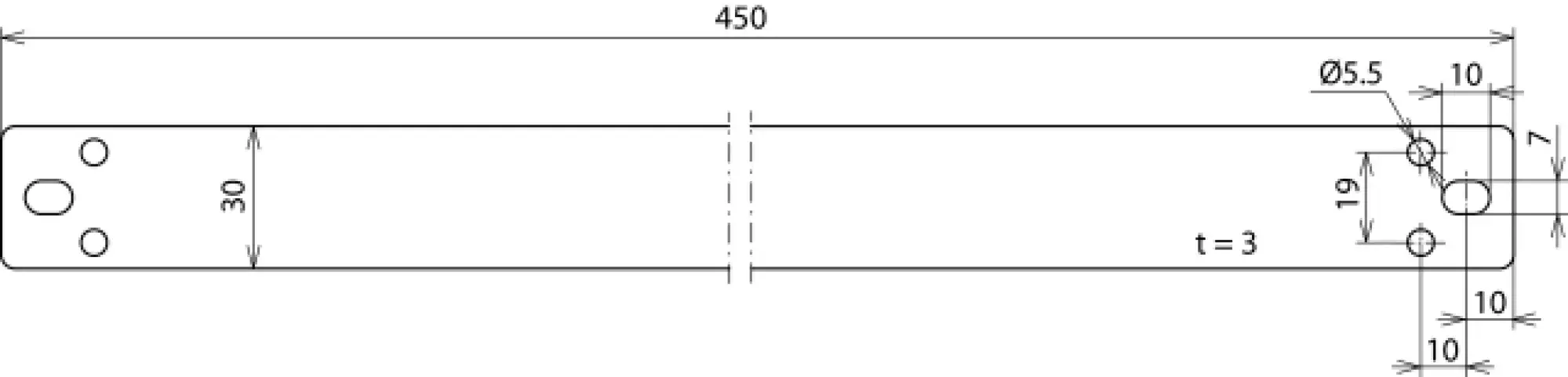 Dehn 275498 HVI Ex busbar 500 connecting brace f. conductor holder spacings of 500mm StSt (img_002)