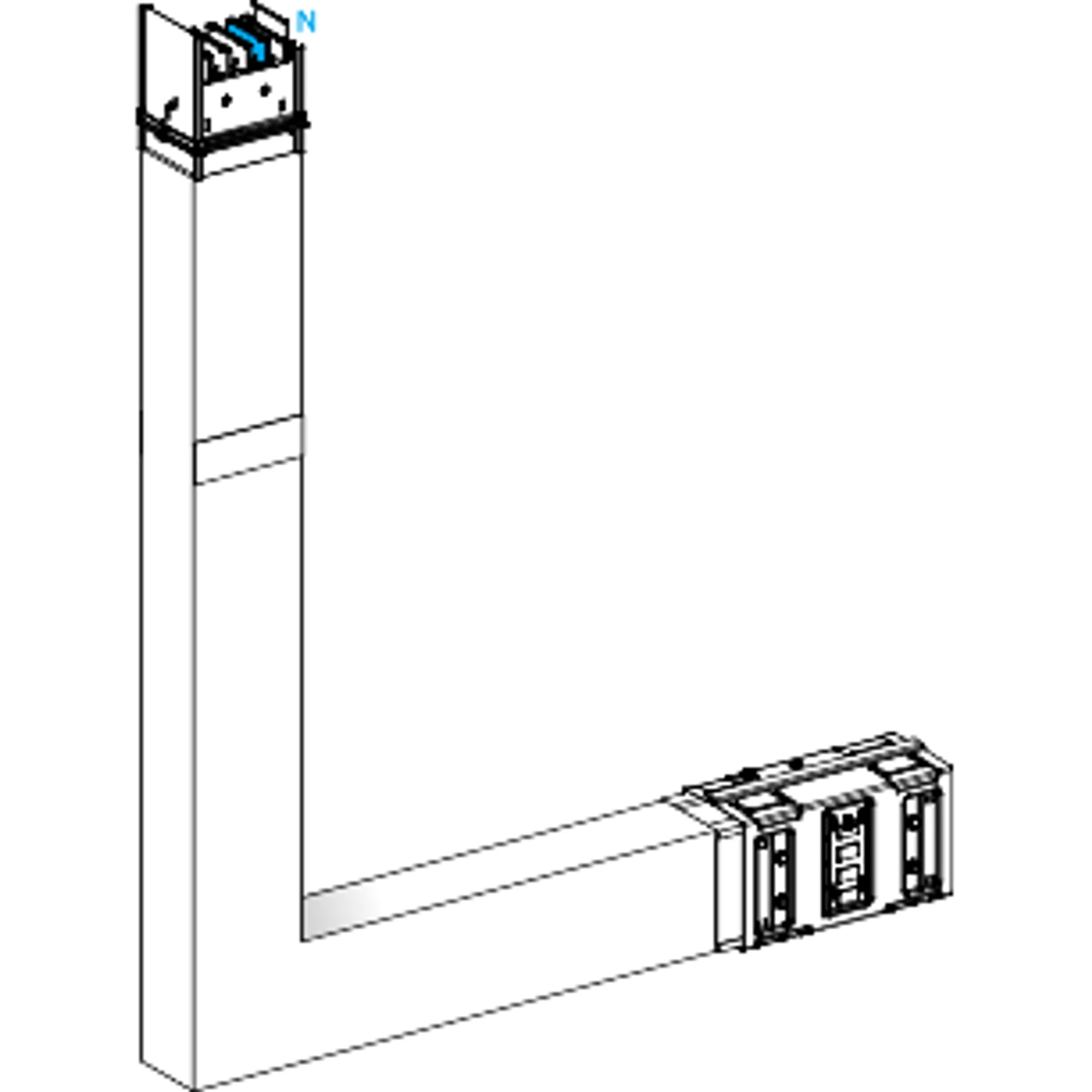 Schneider Electric KSA630DLE43F KSA Angle Element, 630A, Flat PE Internal, Selectable Length, Fire Barrier (img_001)