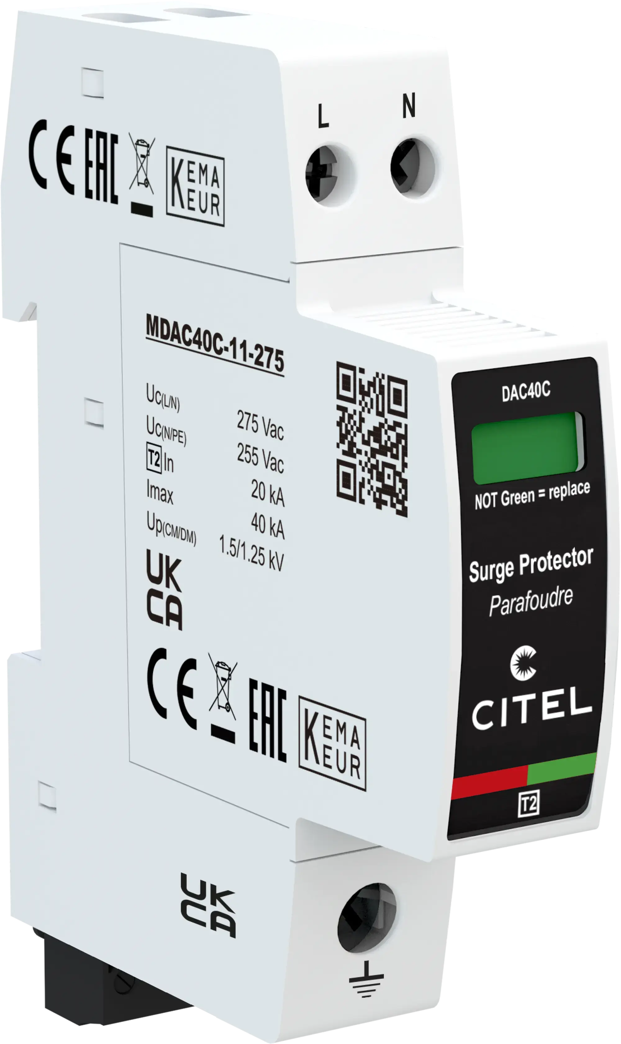 Citel 821520221 Überspannungsschutz 2-polig Typ 2 für 230/400 V TN-TT Netze (img_001)