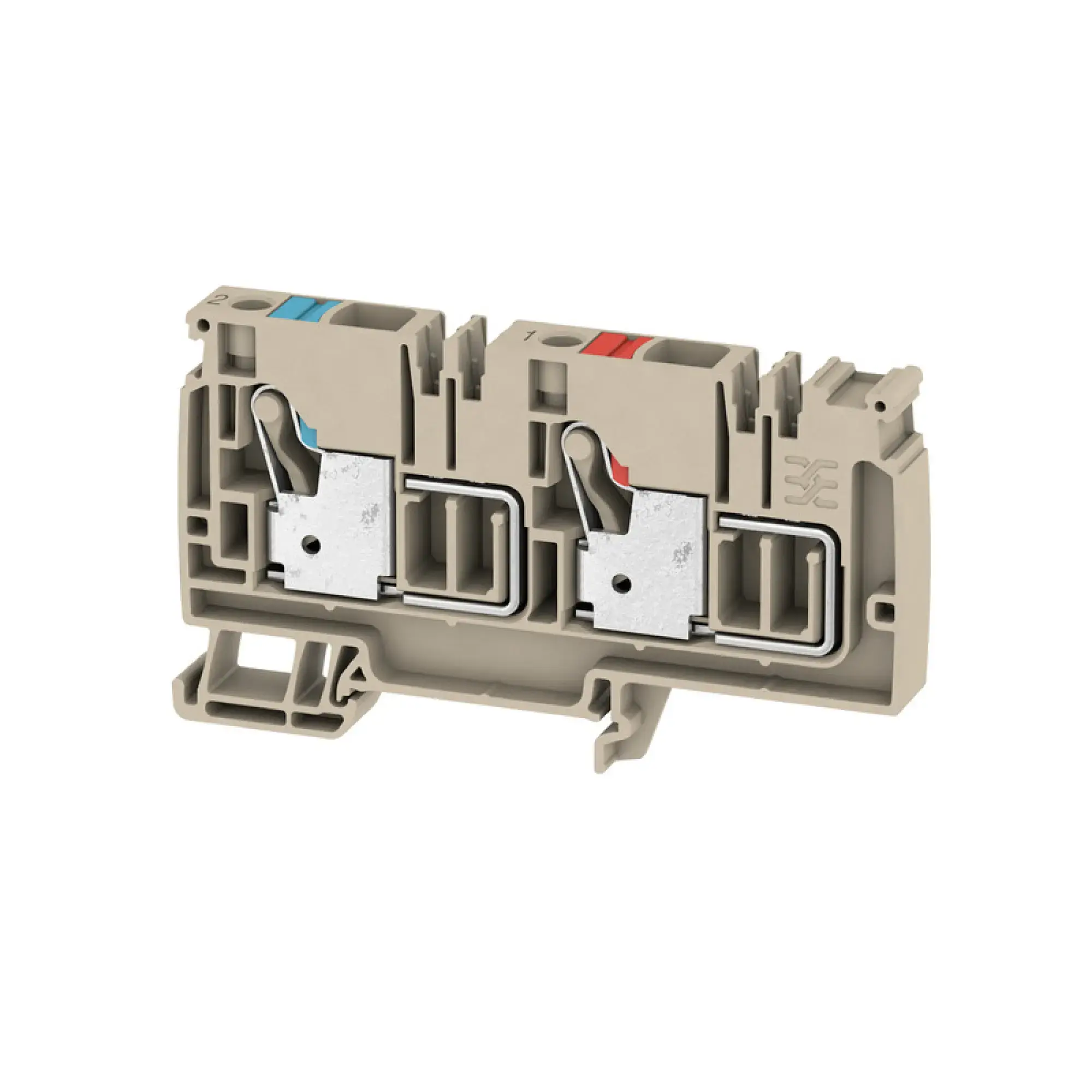 Weidmüller 1988250000 Supply terminal, PUSH IN, dark beige, 10 mm², 57 A, 500 V, Number of connections: 2, Number of levels: 1, TS 35, V-0, Wemid (img_001)