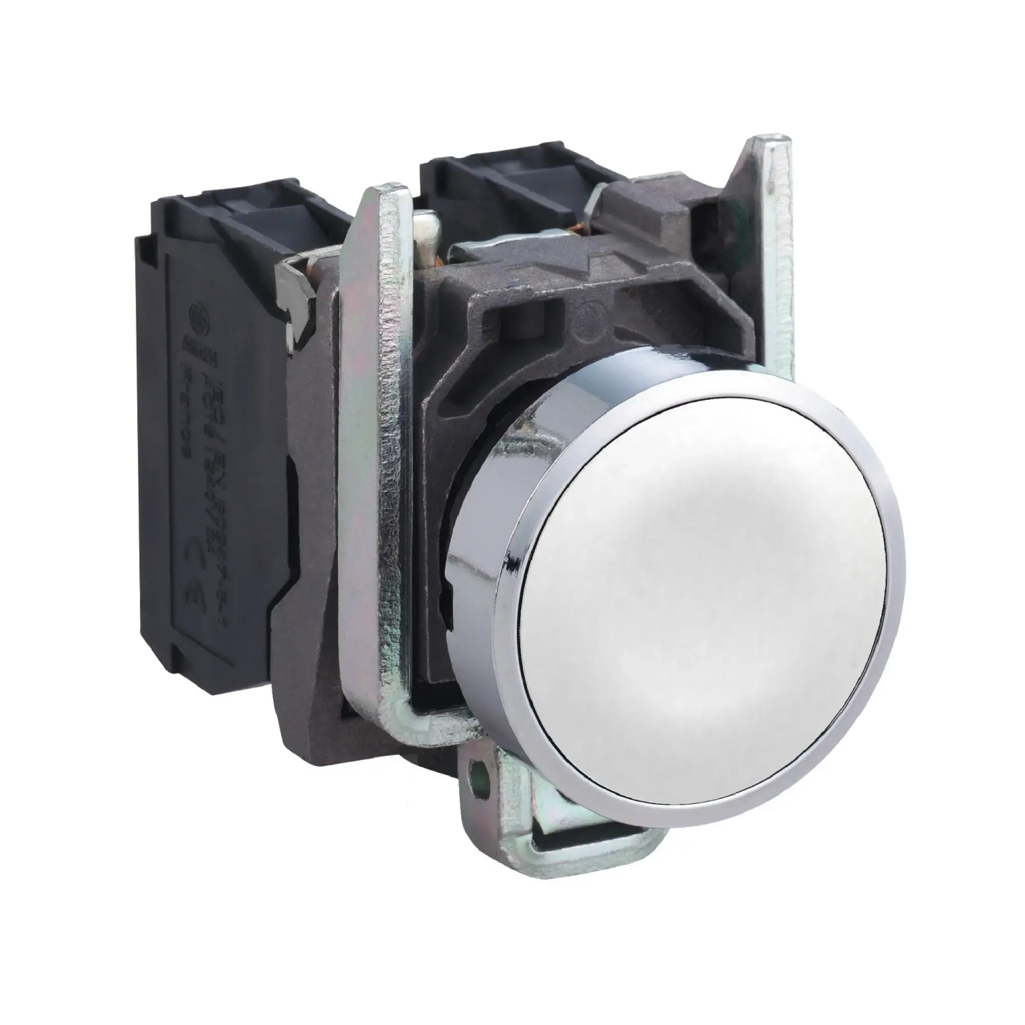 Schneider Electric XB4BA11 Push button, Harmony XB4, metal, 22mm, white, unmarked, momentary, screw terminal, 1S (img_004)