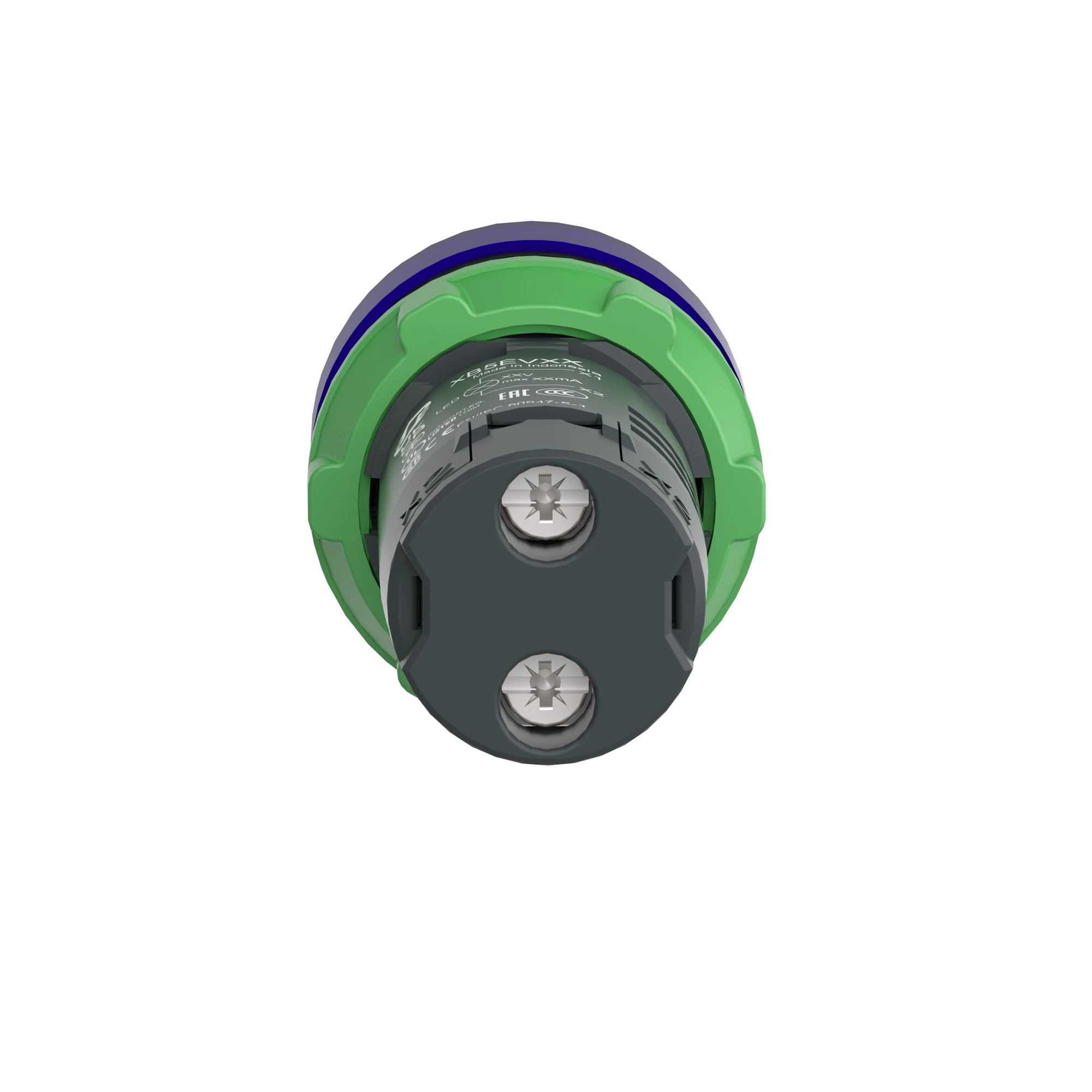 Schneider Electric XB5EVB6 Pilot light, Harmony XB5, plastic, monoblock, blue, 22mm, universal LED, smooth dome, 24V AC/DC (img_002)