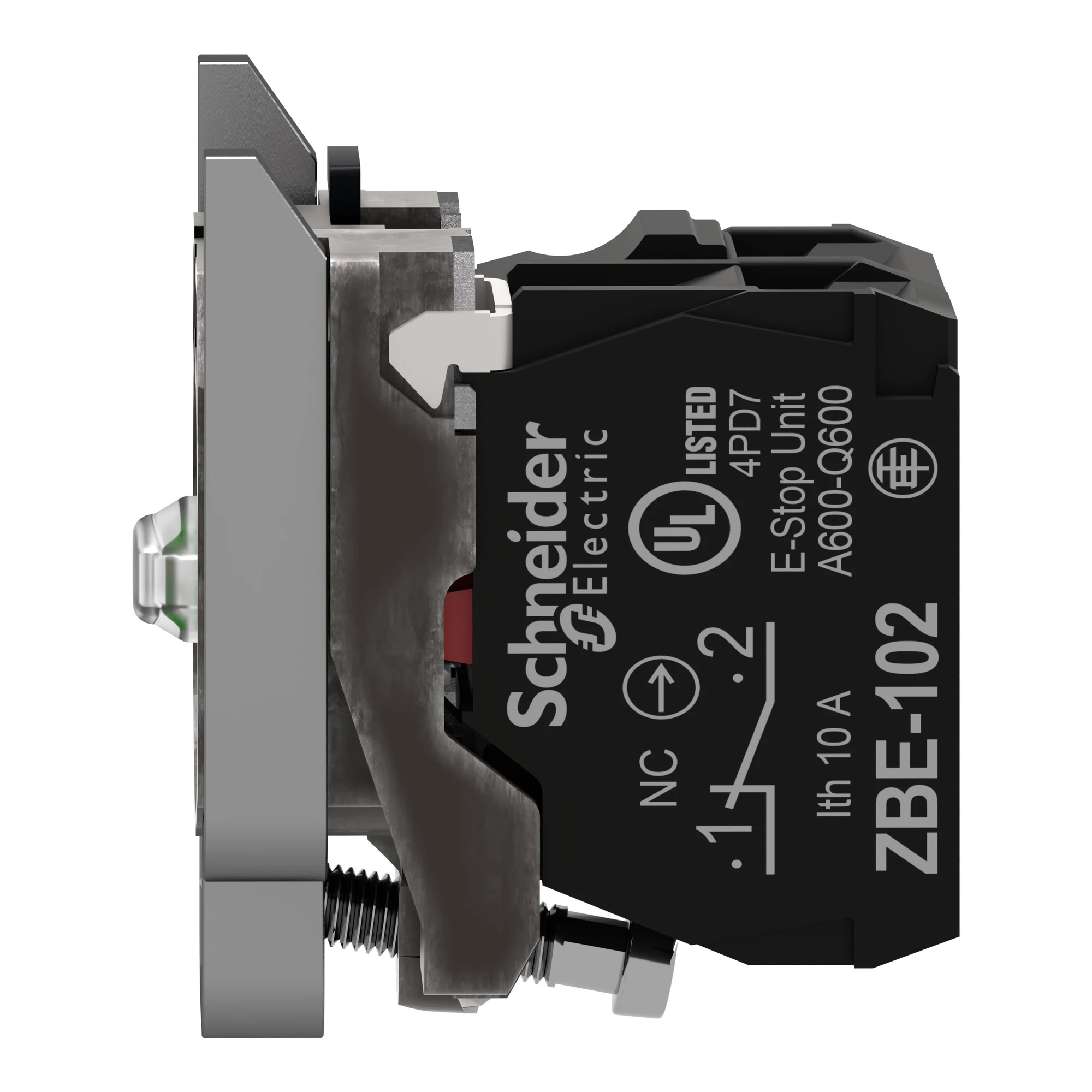 Schneider Electric ZB4BW0M12 Auxiliary contact block with mounting flange, Harmony XB4, metal, white, universal LED, 1NC, 230-240V AC (img_008) Schneider Electric ZB4BW0M12 Auxiliary contact block with mounting flange, Harmony XB4, metal, white, universal LED, 1NC, 230-240V AC (img_008)