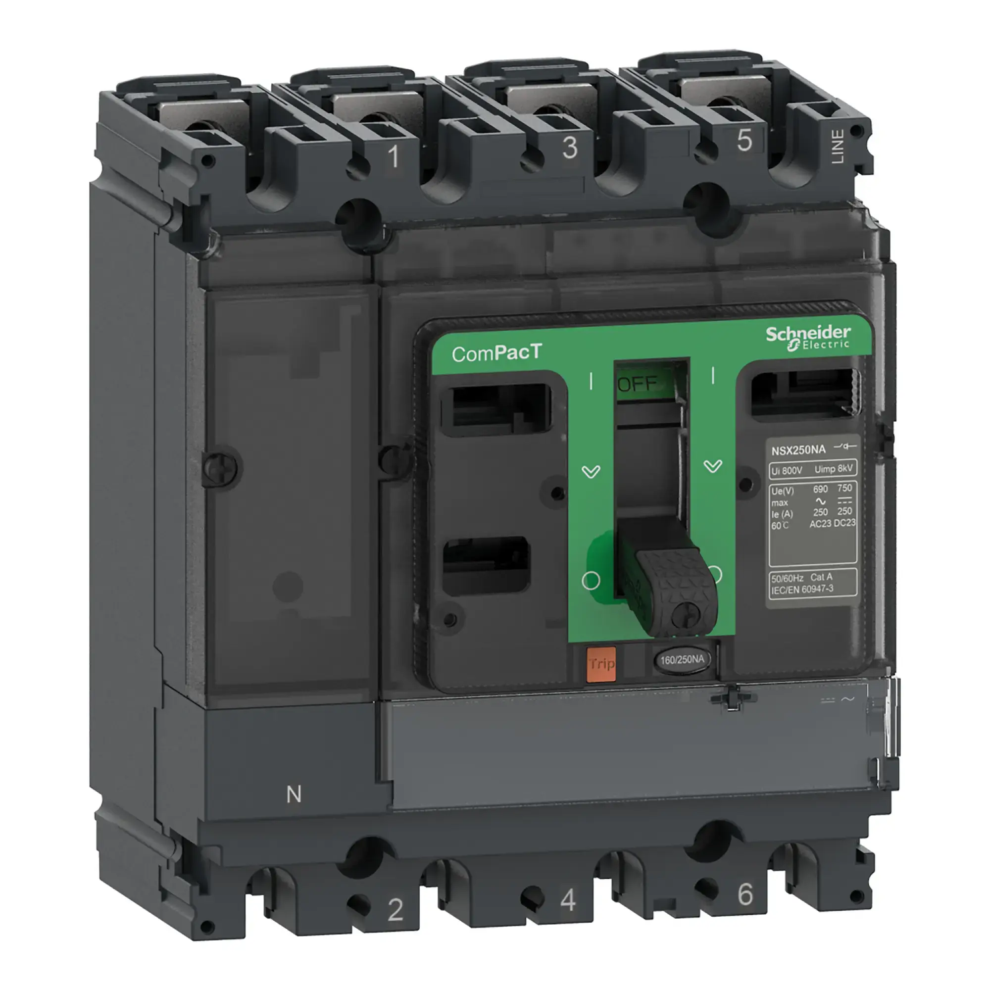 Schneider Electric C164160S Load Disconnect Switch ComPacT NSX160NA, 4 poles, 160 A, AC22A, AC23A (img_002)