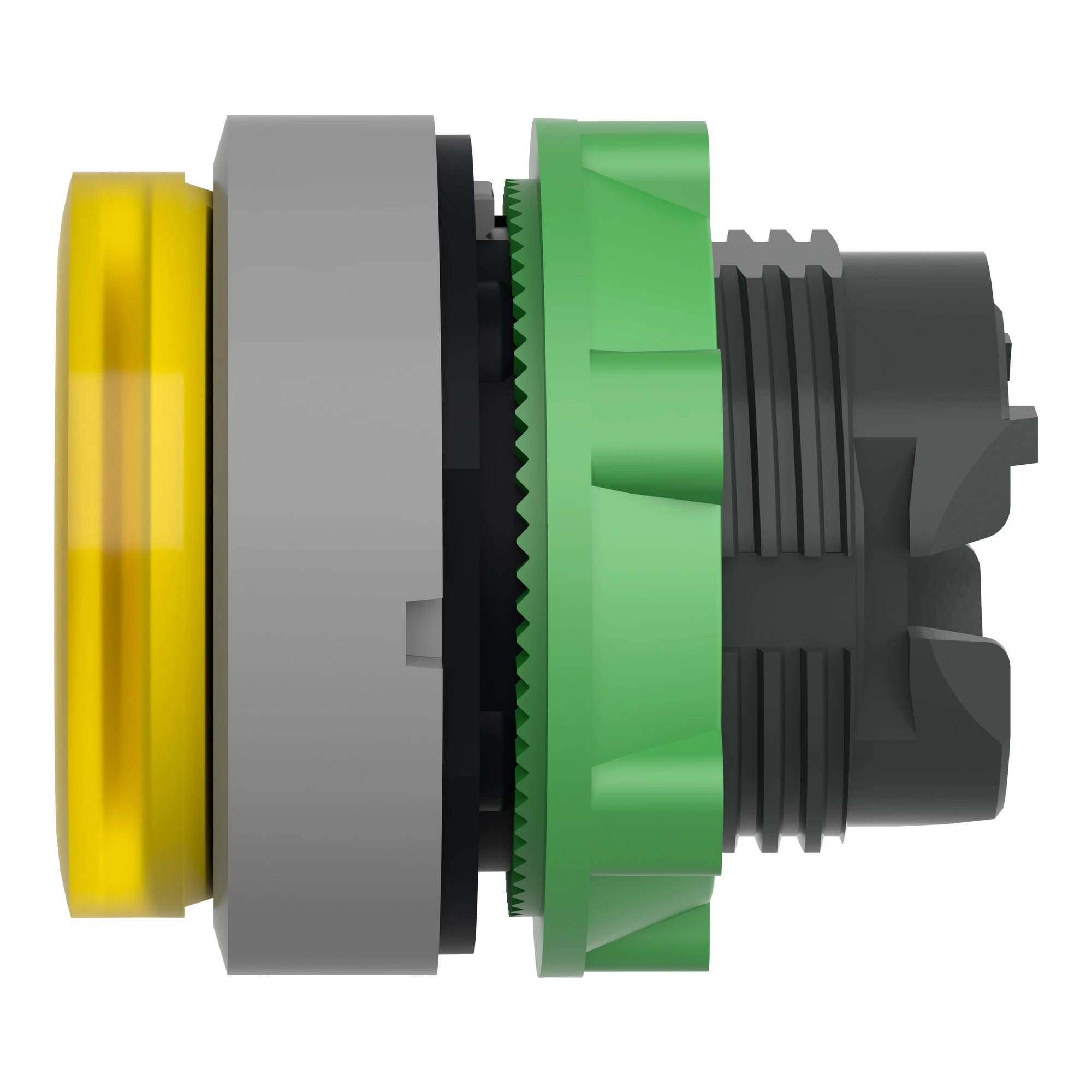 Schneider Electric ZB5AW183SC0 Illuminated push button, front element, Harmony XB5, plastic, 22mm, light grey, yellow, protruding, universal LED, grooved (img_006)