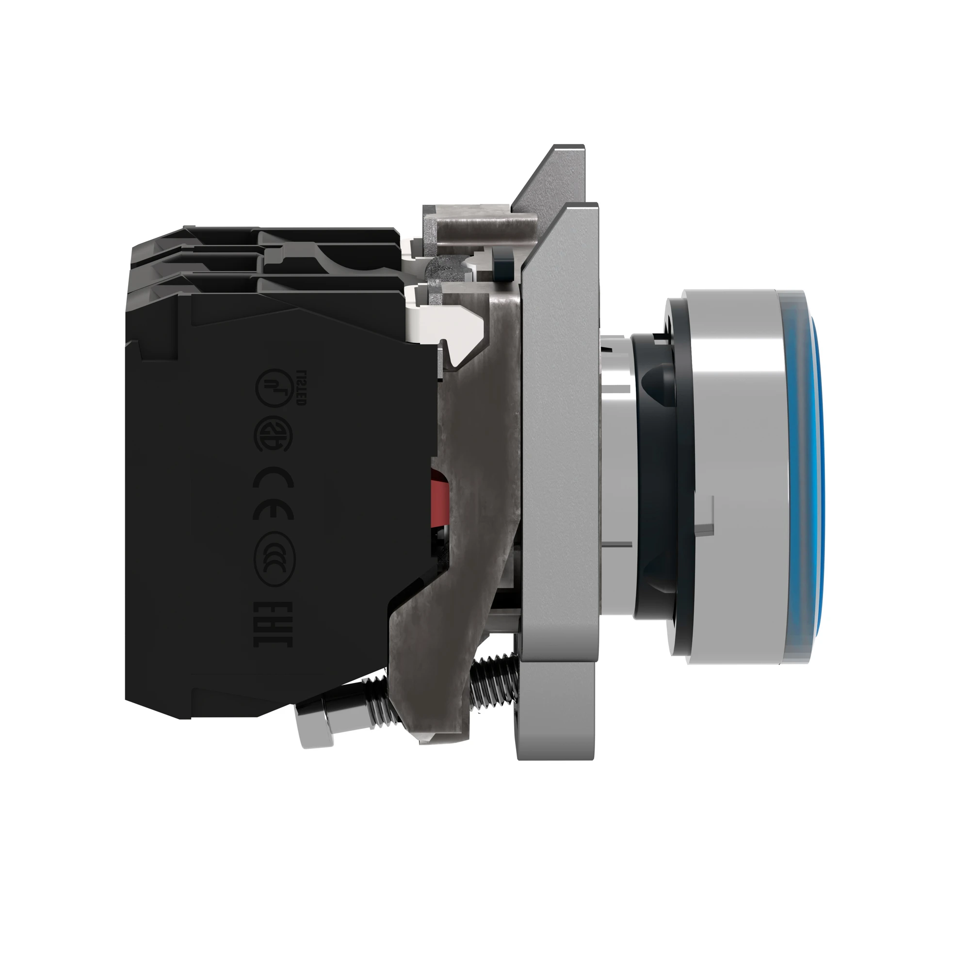 Schneider Electric XB4BW36B5 Illuminated pushbutton, Harmony XB4, metal, 22mm, blue, unmarked, universal LED, smooth dome, 1NO+1NC, 24V ACDC (img_003) Schneider Electric XB4BW36B5 Illuminated pushbutton, Harmony XB4, metal, 22mm, blue, unmarked, universal LED, smooth dome, 1NO+1NC, 24V ACDC (img_003)