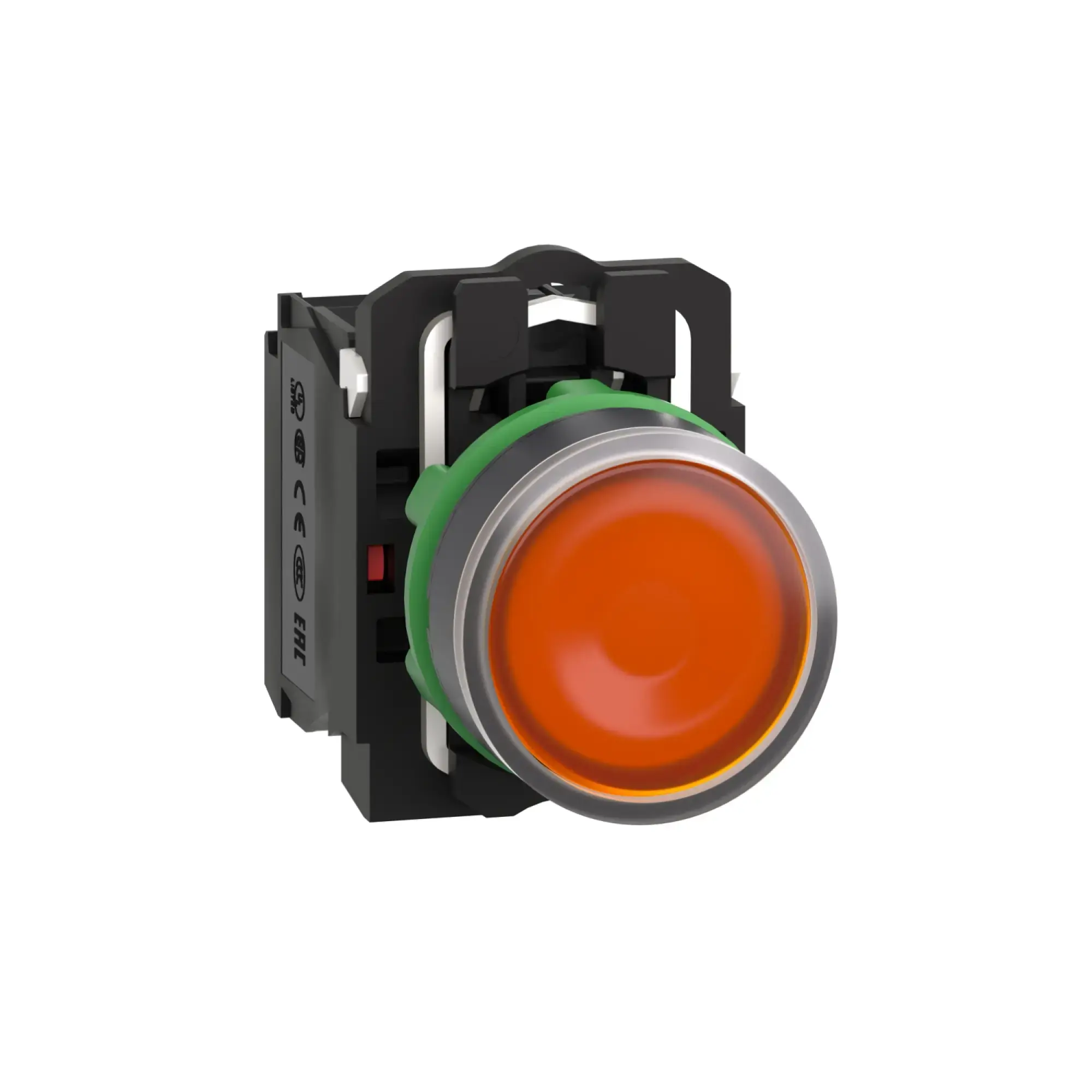 Schneider Electric XB5AW35G5 Illuminated Push Button, Harmony XB5, Plastic, Orange, 22mm, Universal LED, Rounded Dome, 1NO + 1NC, 110-120V AC (img_001) Schneider Electric XB5AW35G5 Illuminated Push Button, Harmony XB5, Plastic, Orange, 22mm, Universal LED, Rounded Dome, 1NO + 1NC, 110-120V AC (img_001)